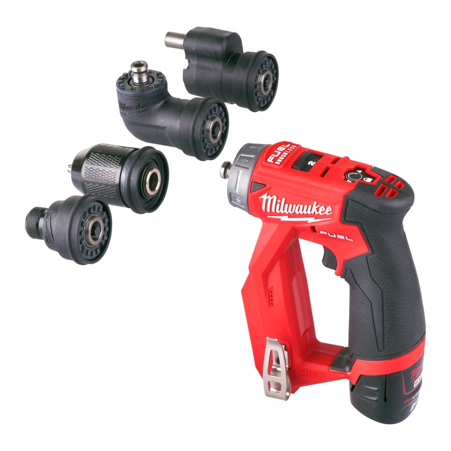 Milwaukee M12 FDDXKIT-202X FUEL Akku-Bohrschrauber 34 Nm mit Wechselköpfen, 2x M12B2 Akku und Lader in HD-Box (4933464979)