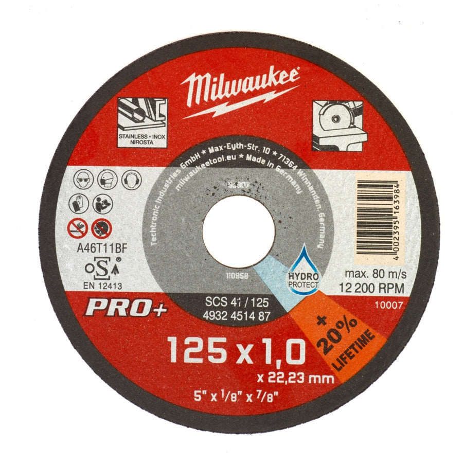 Milwaukee Metalltrennscheibe Ø 125 x 1 x 22.23 mm PRO+