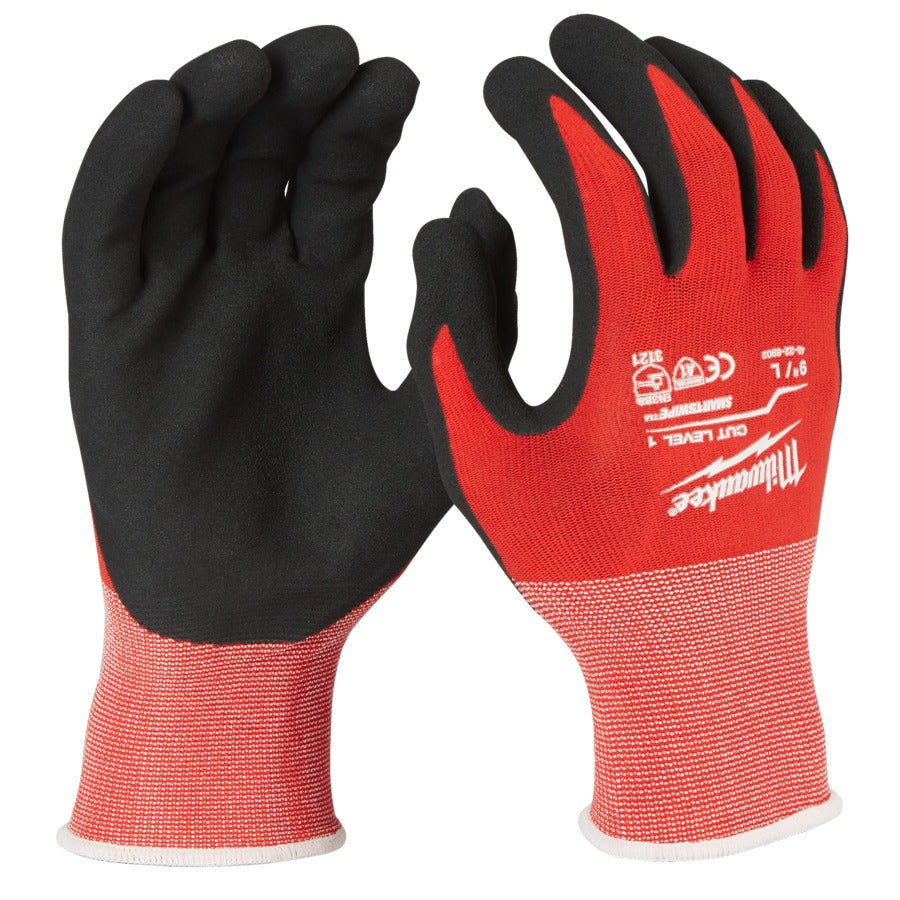 Milwaukee® Schnittschutzhandschuhe Klasse 1 in Größe S/M/L/XL/XXL mit Nitrilbeschichtung zertifiziert