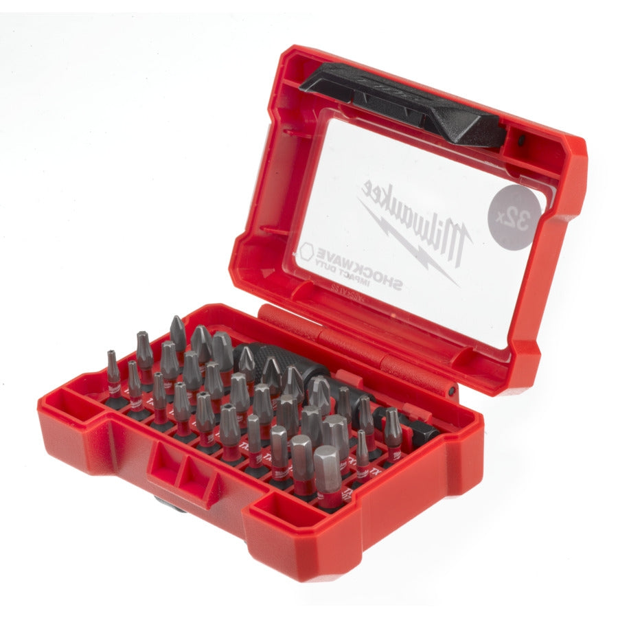 Milwaukee Shockwave Compact Bit Set inkl. Bithalter 1/4" Hex 32 tlg. (4932464240)