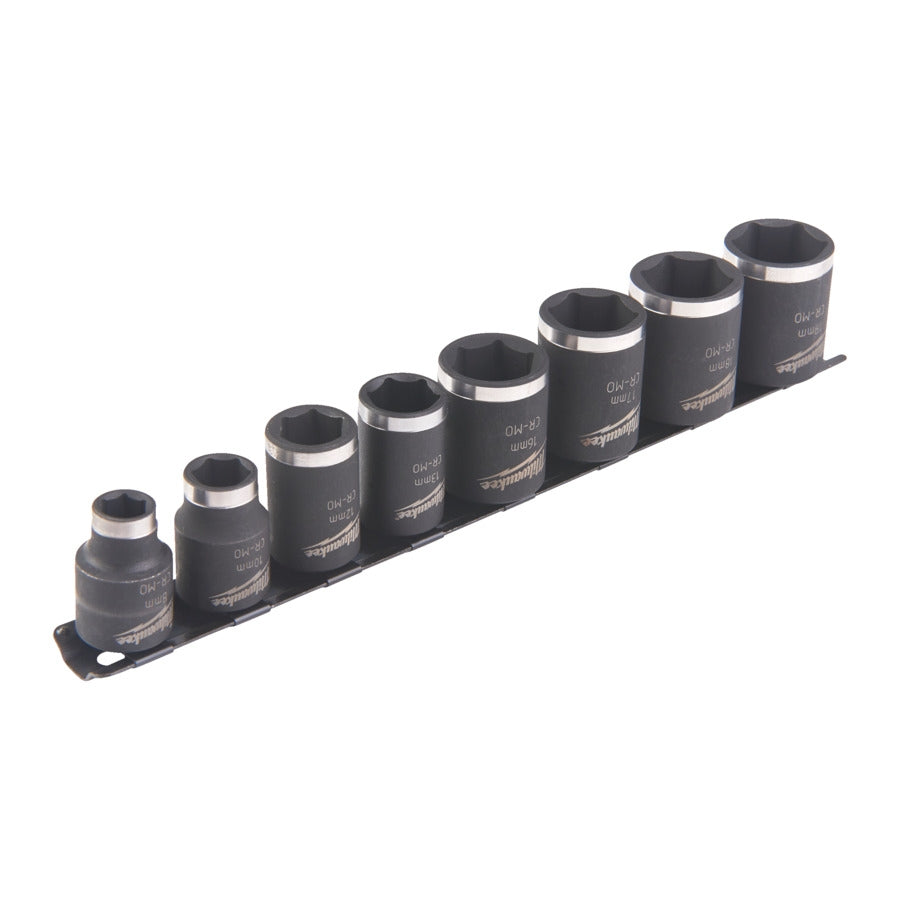 Milwaukee Shockwave Schlagnuss-Set kurz 3/8" sechskant 8/10/12/13/16/17/18/19 mm 8 tlg. (4932478288)