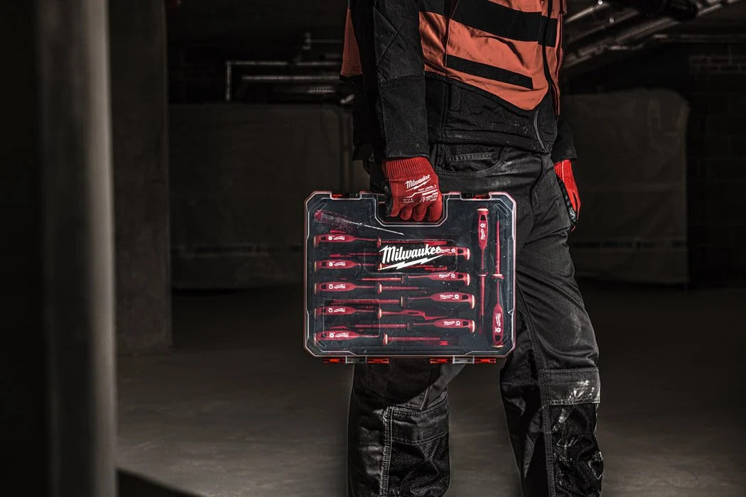 Milwaukee Tri-Lobe VDE Schraubendreher Set SL/PH/PZ/T 12 tlg. im Transportkoffer (4932479095)