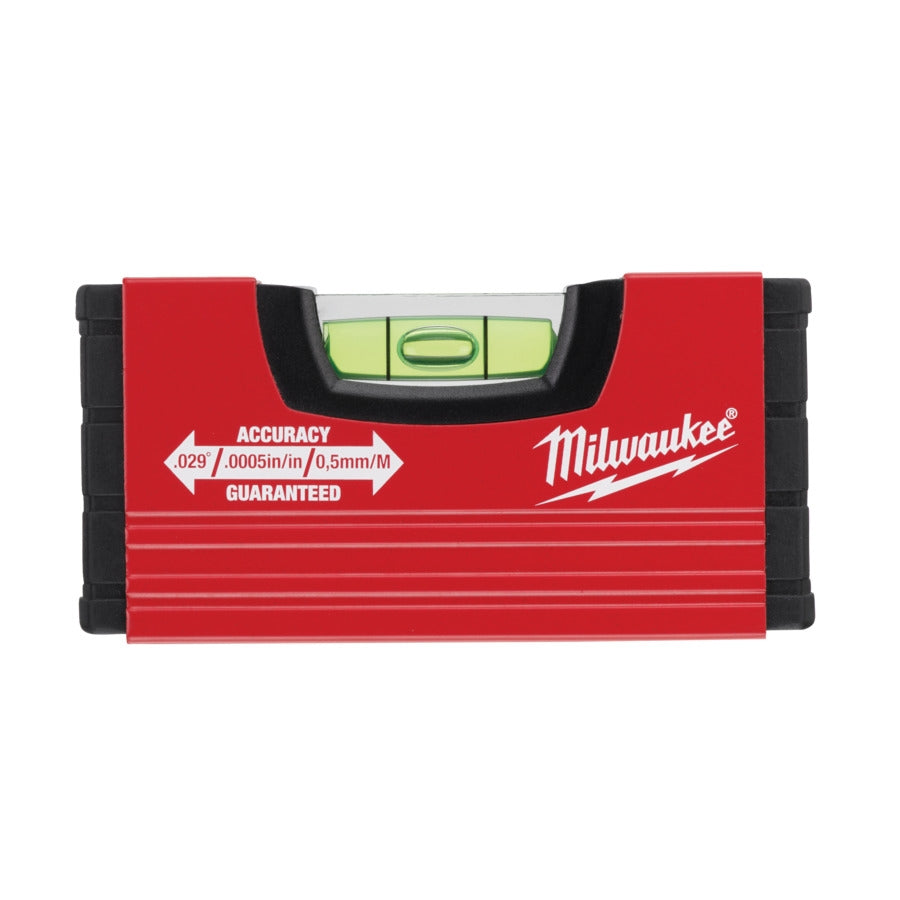 Milwaukee Wasserwaage Mini mit robuste Acryllibelle und nicht magnetisch 10 cm