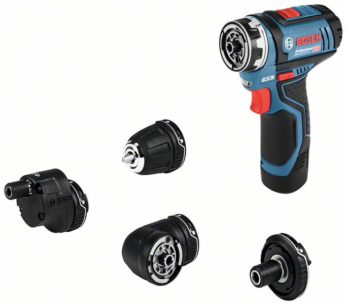 Bosch Professional GSR 12V-35 FC Akku-Bohrschrauber inkl. 4 Aufsätze ohne Akku/Lader