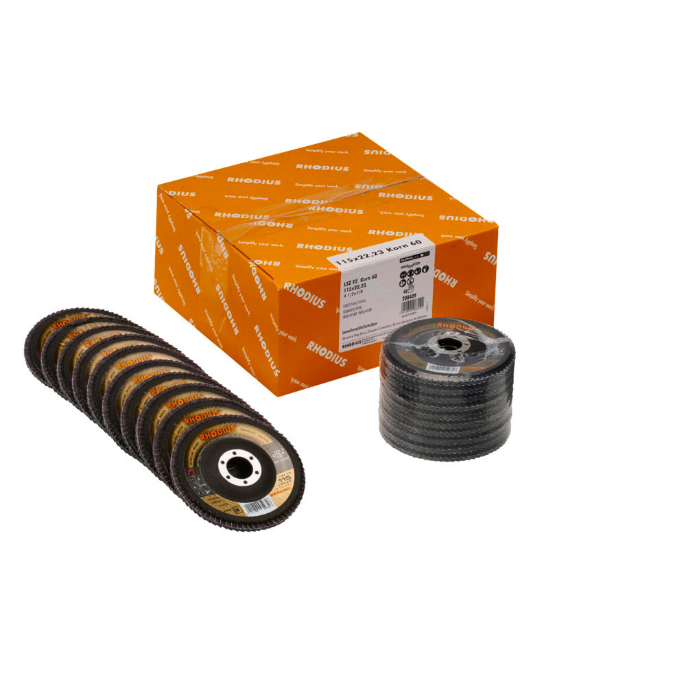 Rhodius Lamellenscheibe LSZ F2 Ø 115 x 22.23 mm K60 40 Stk. im Karton (208409)
