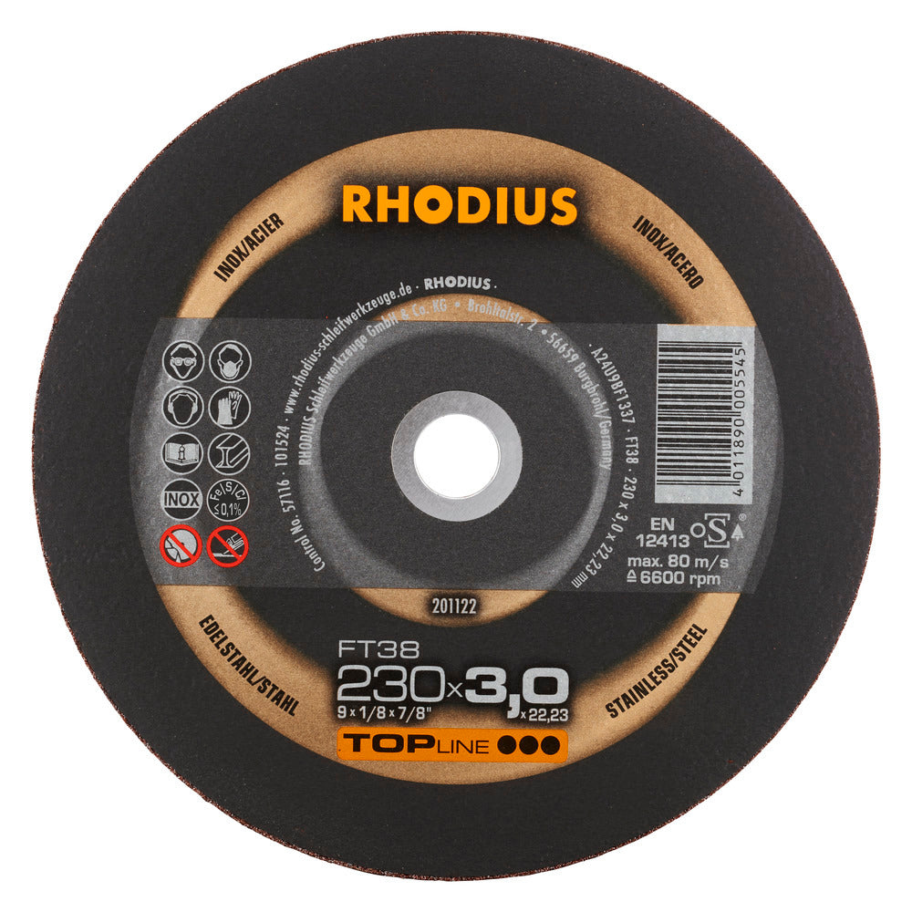 Rhodius Trennscheibe FT38 Ø 230 x 3,0 x 22,23 mm (201122)