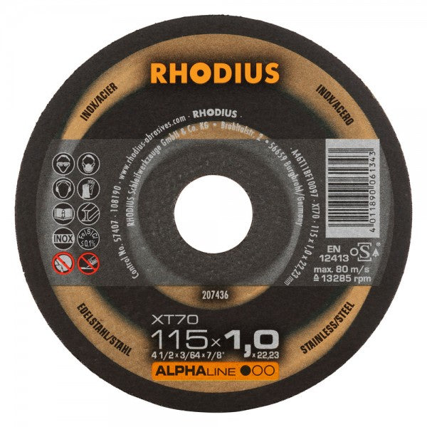 Rhodius Trennscheibe XT70 Ø 115x1.0x22.23 mm (207436)