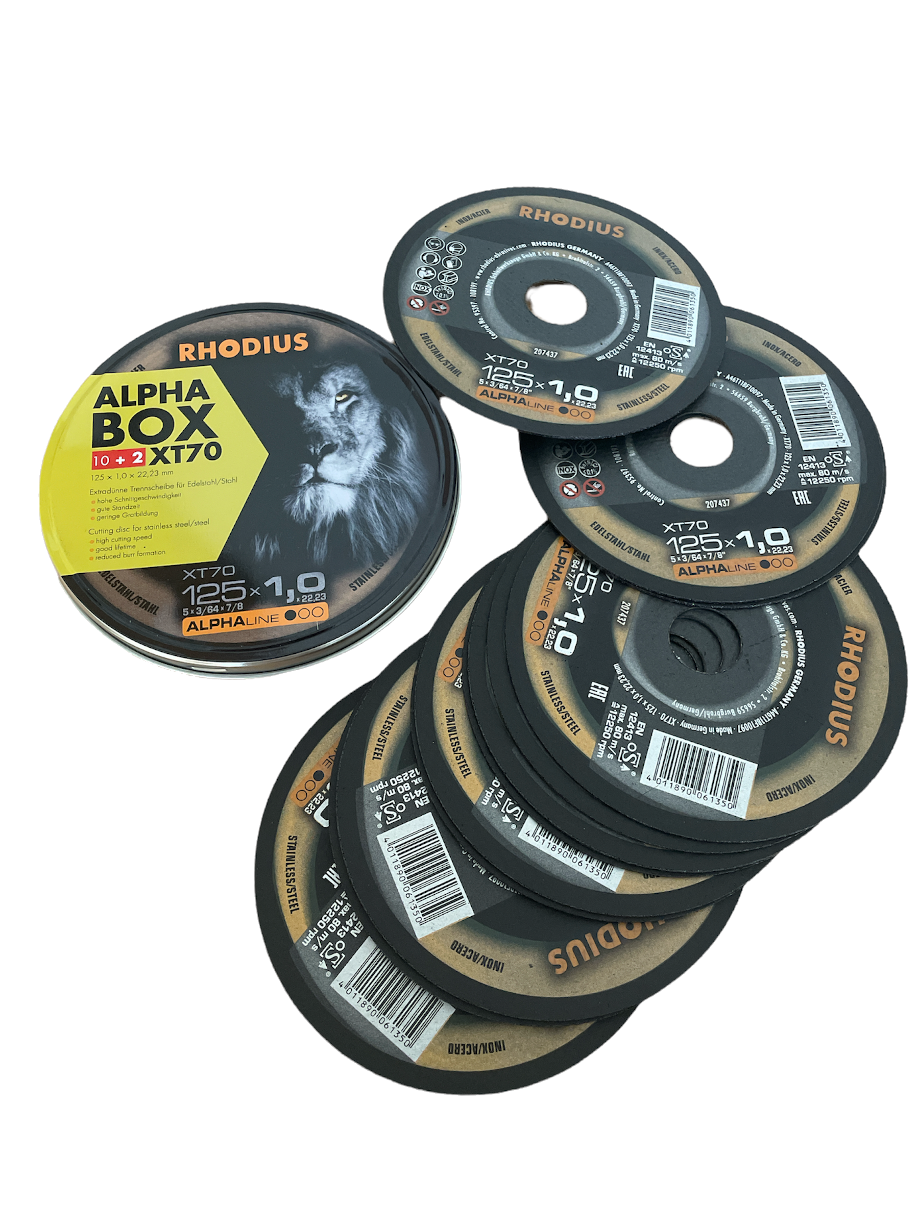 Rhodius Trennscheibe XT70 BOX Ø 125 x 1,0 x 22,23 mm 12 Stück in Dose