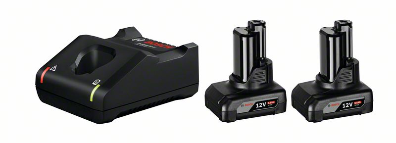 Bosch Professional 12 V Starter Set 2x 12V 6.0 Ah Akku + GAL 12V-40