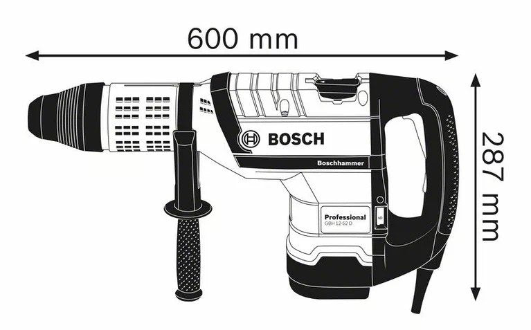 Bosch Professional GBH 12-52 D Bohrhammer 19 Joule mit SDS max im Handwerkerkoffer