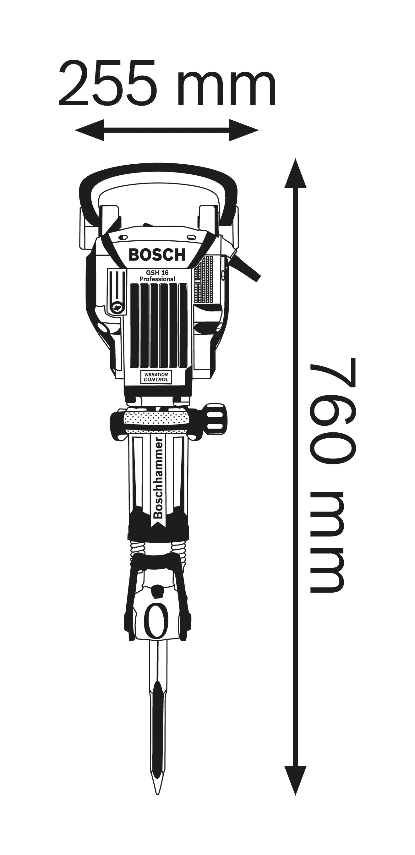 Bosch Professional GSH 16-28 Abbruchhammer 41 Joule HEX 28 mm im Kunststofftrolley