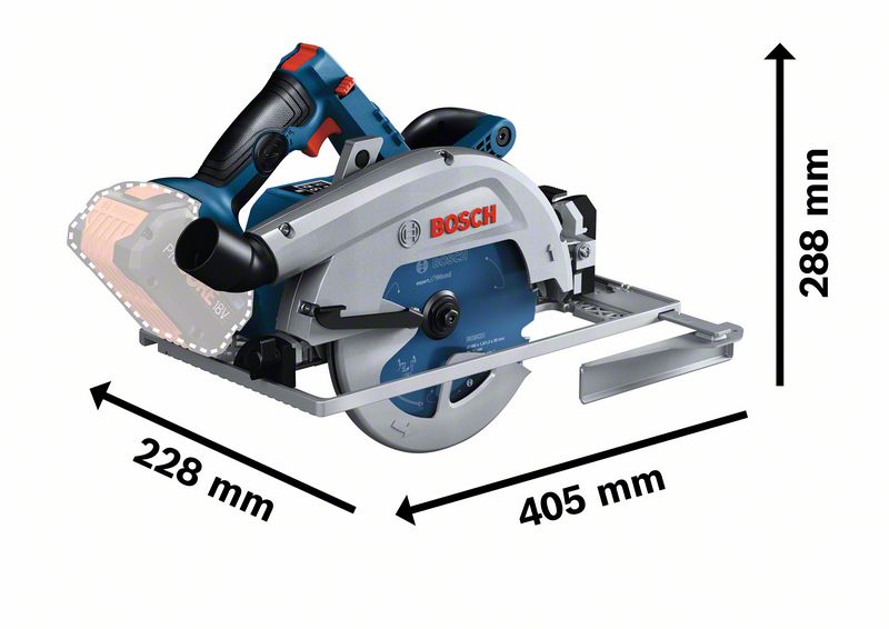 Bosch Professional GKS 18V-68 GC Akku-Kreissäge BITURBO ohne Akku/Lader in L-Boxx 238