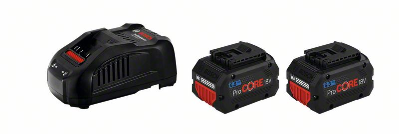 Bosch Professional 18 V Akku Pro Core Starter Set 2x 18V 5.5 Ah ProCore + GAL 1880 im Karton