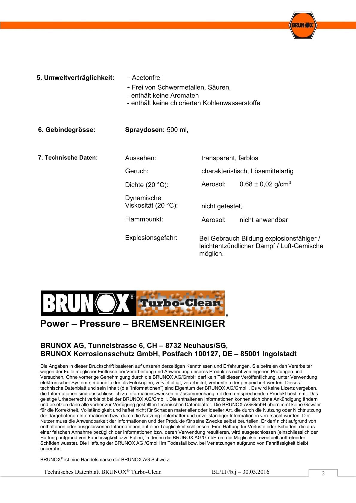 BRUNOX Turbo-Clean High-Tec-Entfetter und Scheibenbremsenreiniger 500 ml