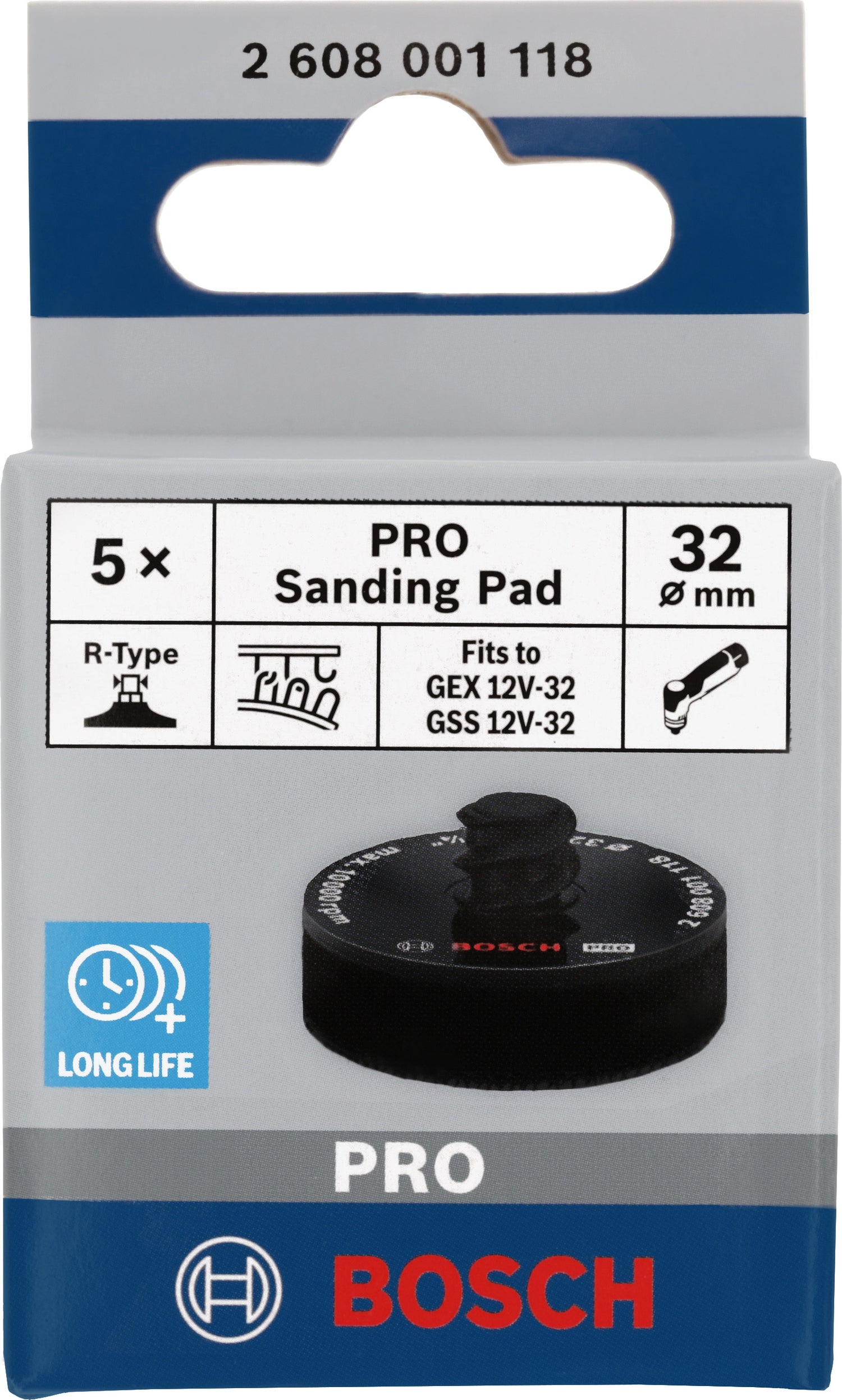 Bosch PRO Schleifteller Ø 32 mm mit Klett (5 Stück, mittel, R-Type, passend für GEX / GSS 12V-32)