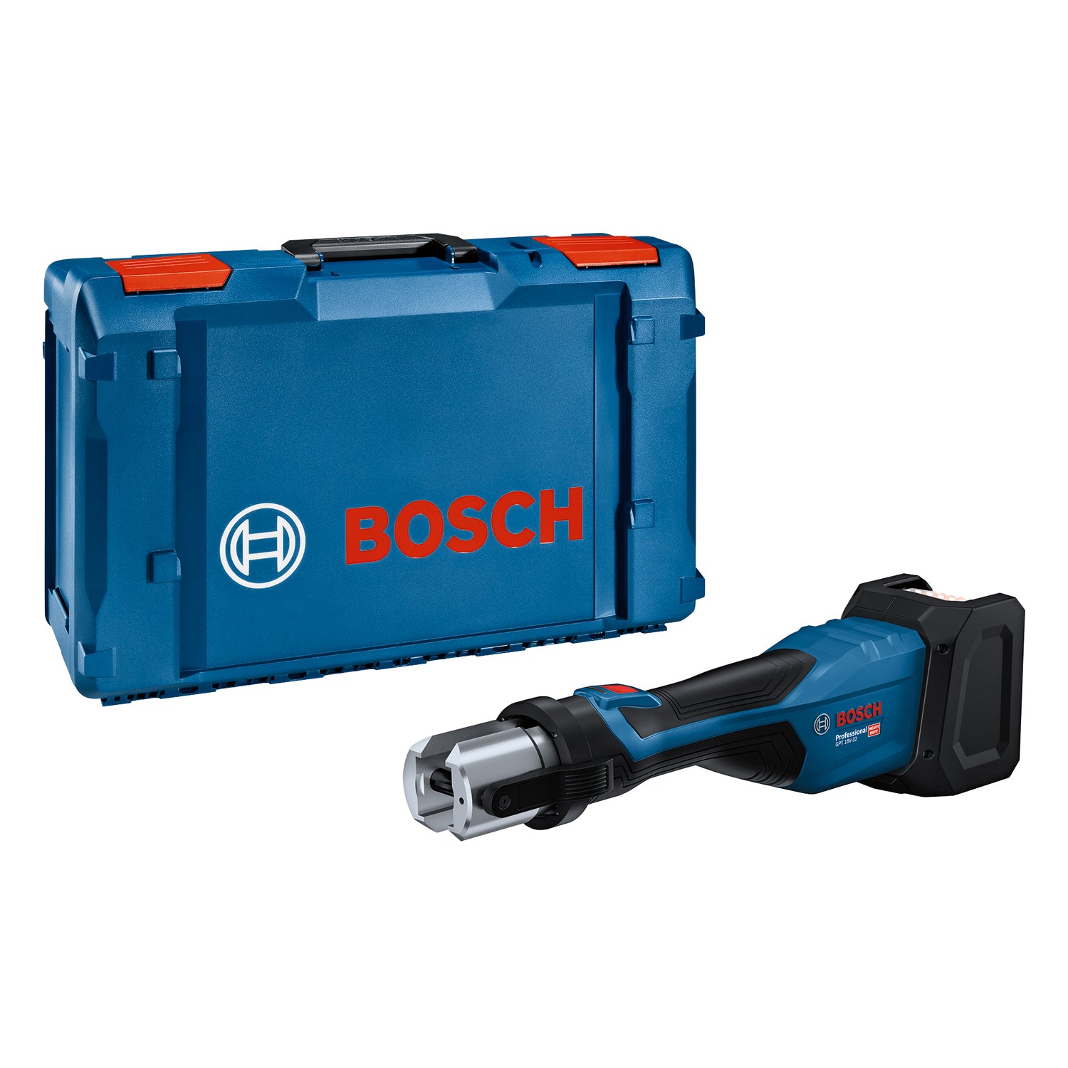 Bosch Akku-Presswerkzeug GPT 18V-32 (32 kN Presskraft, Pressbereich: 54 / 110 mm, 360 ° Kopfrotation, Solo inkl. XL-BOXX)