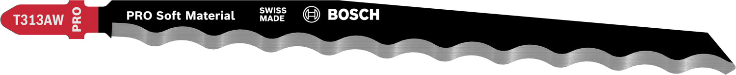 Bosch PRO Soft Material T 313 AW Stichsägeblatt (152 mm, 3er-Pack, Schneidet z.B. Leder, Pappe, Gummi uvm.)