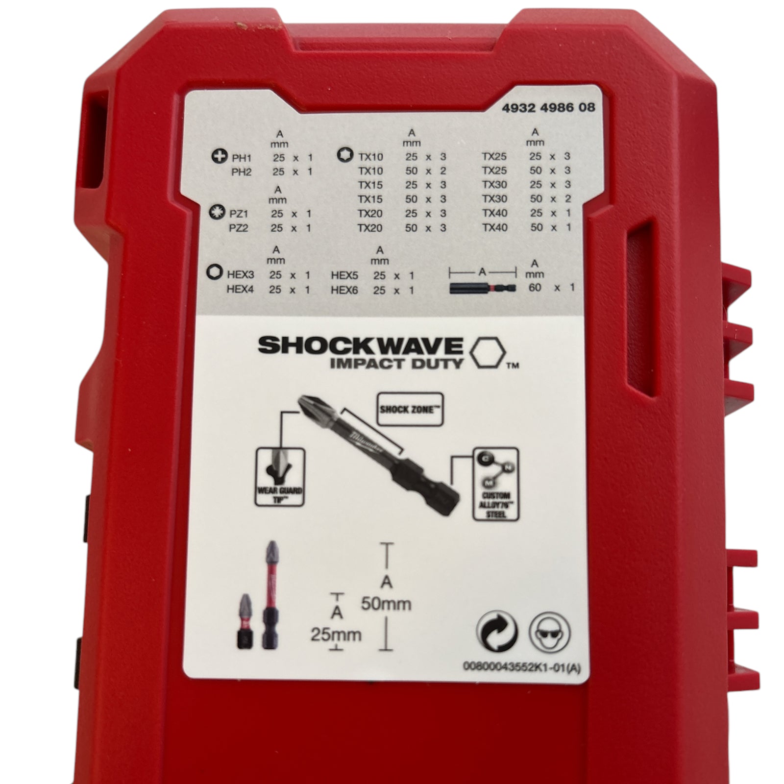 Milwaukee 39-tlg. Bit-Set Shockwave GEN III (PH, PZ, TX, HEX Bits, Bithalter, in Packout Kassette)