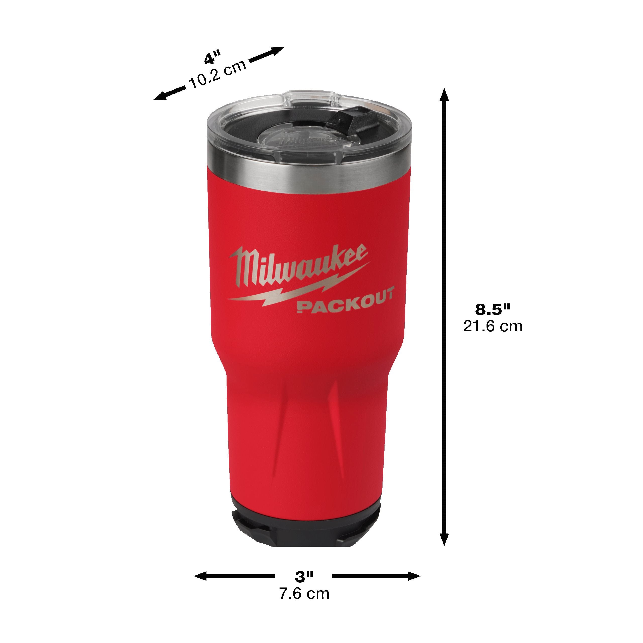 Milwaukee PACKOUT Tumbler Thermobecher 887 ml (18/8 Edelstahl, drehbarer Magnetverschluss, Spülmaschinenfest)