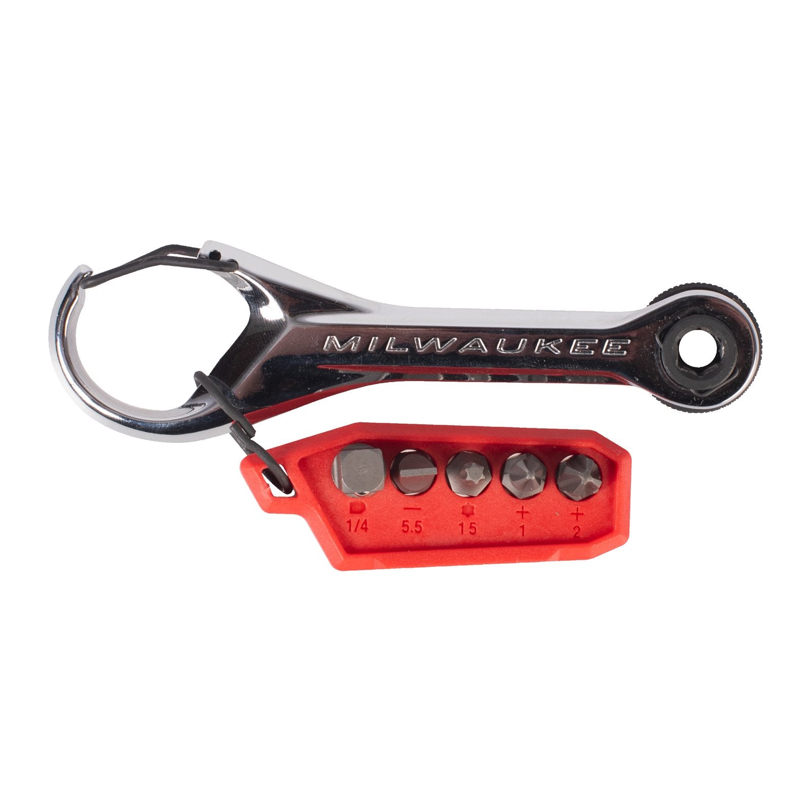 Milwaukee 7-in-1 Micro-Ratsche (1/4" + 5/16" Ratschenkopf 90-Zahn-Design, inkl. Bits und Adapter)