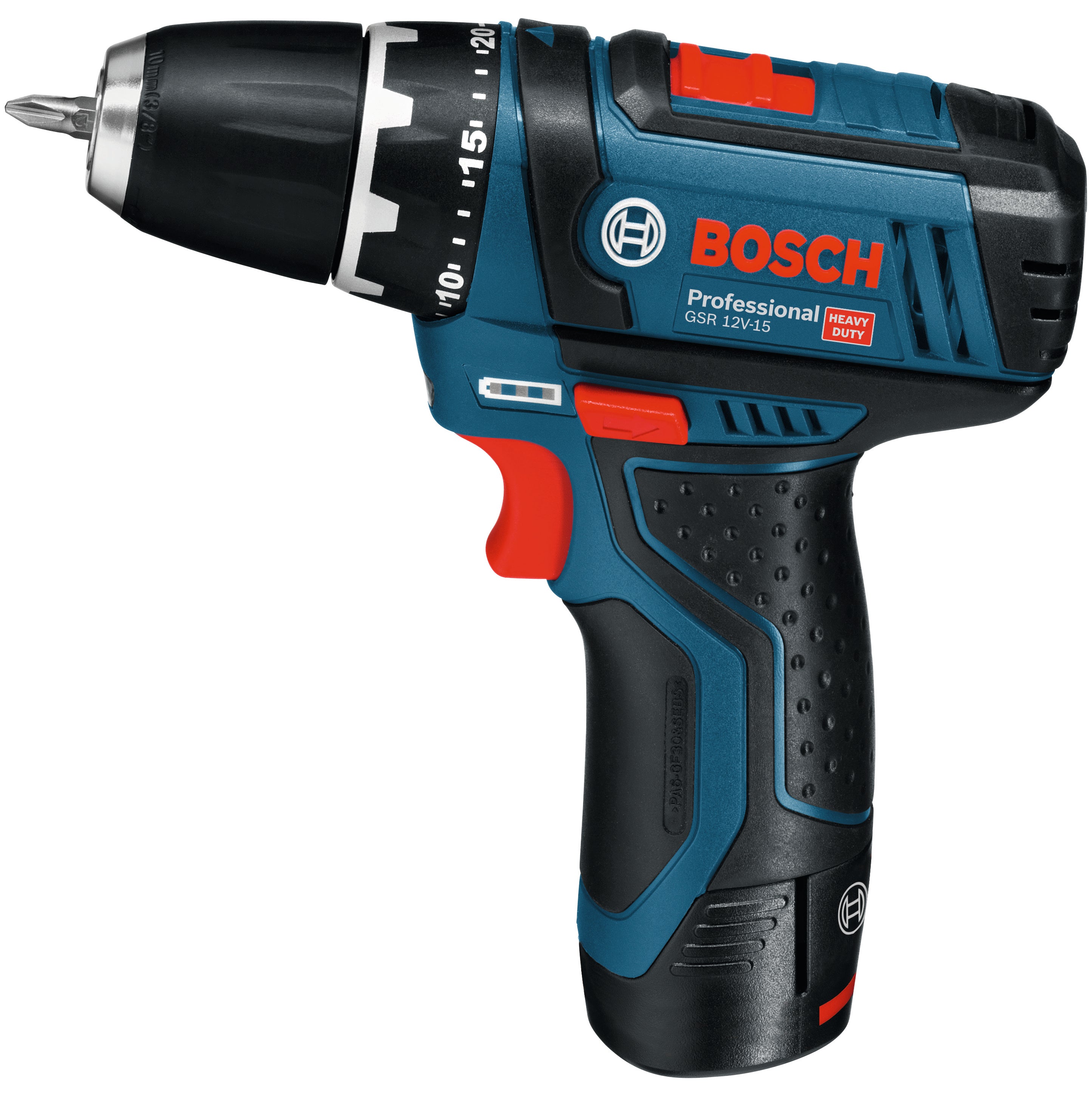 Bosch Akku-Bohrschrauber GSR 12V-15 + Handwerkzeuge (inkl. 2x 2,0 Ah Akku, Ladegerät, L-BOXX 102)