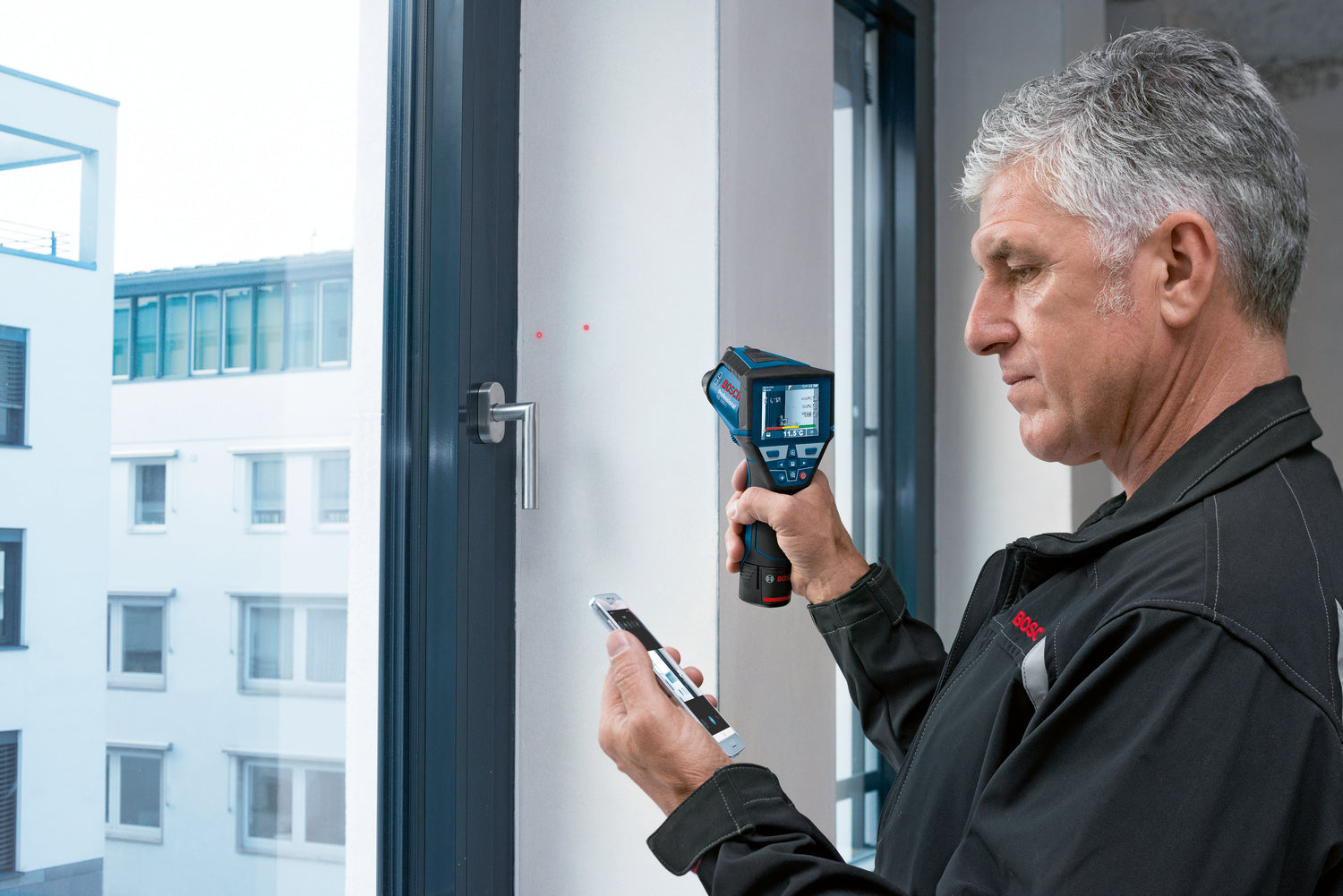 Bosch Thermodetektor GIS 1000 C (Messbereich: -40 °C bis +1000 °C, App-Funktion, inkl. 1 x 2,0 Ah Akku in L-BOXX 136)