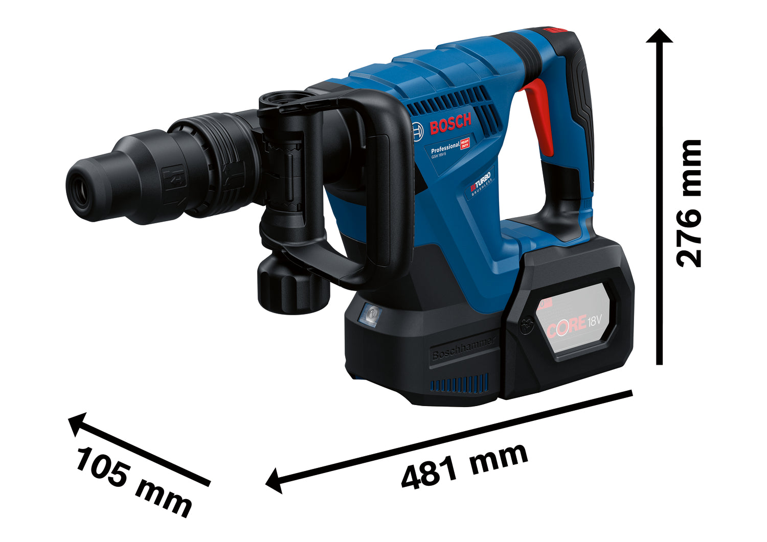 Bosch Akku-Schlaghammer GSH 18V-5 (Solo in XL-BOXX, SDS max Abbruchhammer, 8,5 J Schlagenergie)