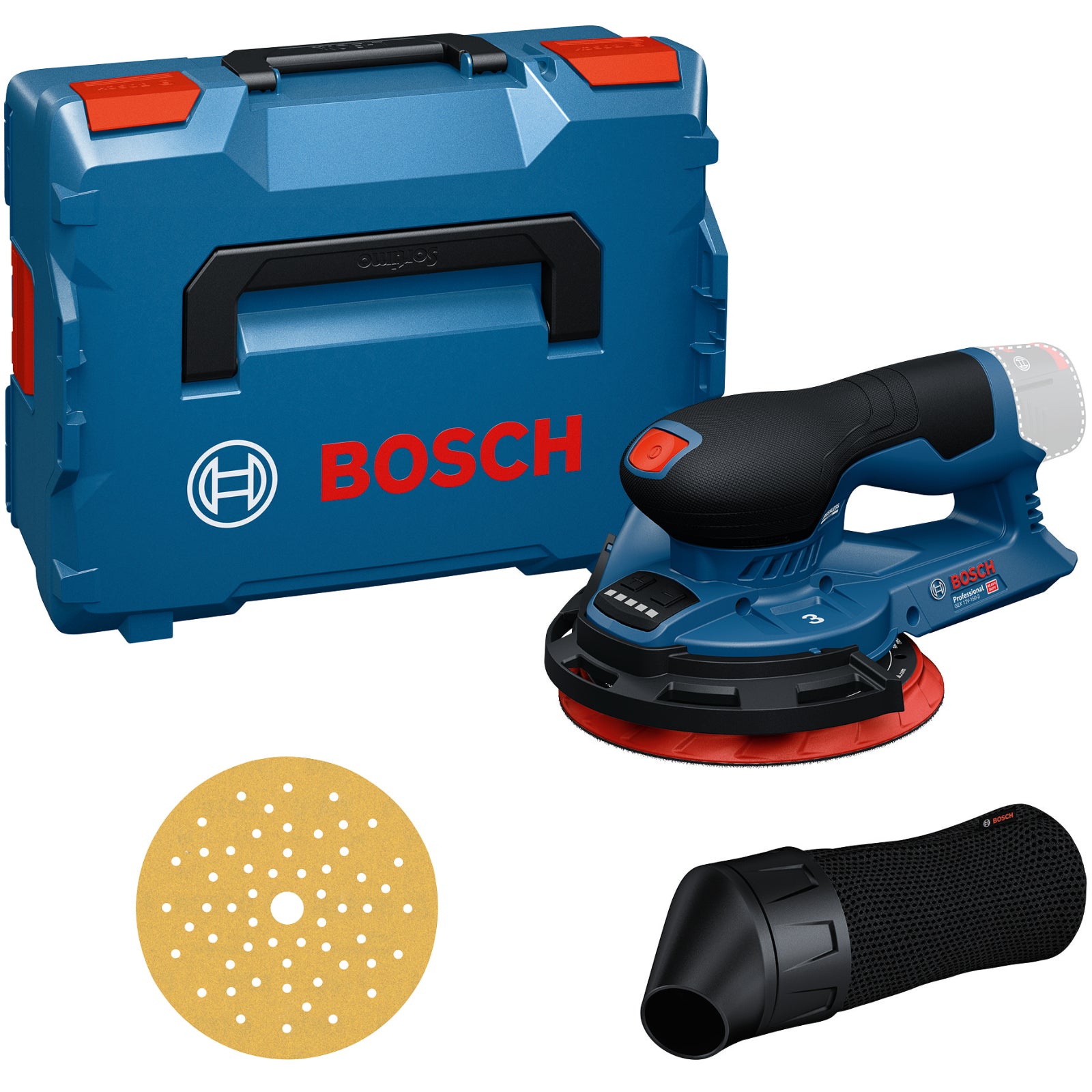 Bosch Akku-Exzenterschleifer GEX 12V-150-3 (Schleifteller-Ø: 150 mm, Schwingkreis-Ø: 3,0 mm, Solo, in L-BOXX 162)