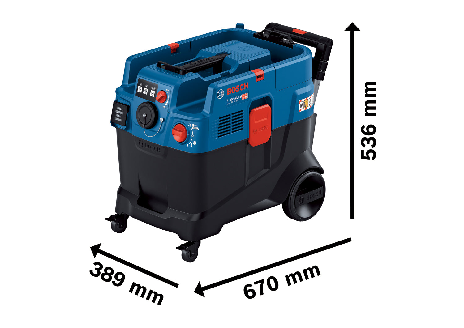 Bosch Allzwecksauger GAS 12-40 MA (M-Klasse, automatische Filterreinigung AFC, 1200 W, inkl. Filter, Schlauch, Adapter, Düsen)
