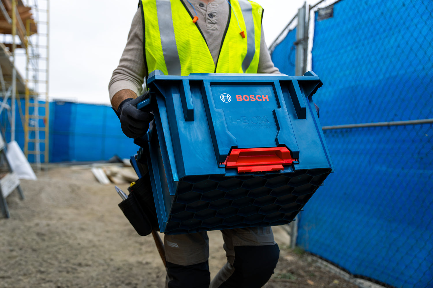 Bosch L-BOXX Contractor Crate (Werkzeugkiste, 432 x 559 x 322 mm, volle Kompatibilität mit L-BOXX & ProClick System)