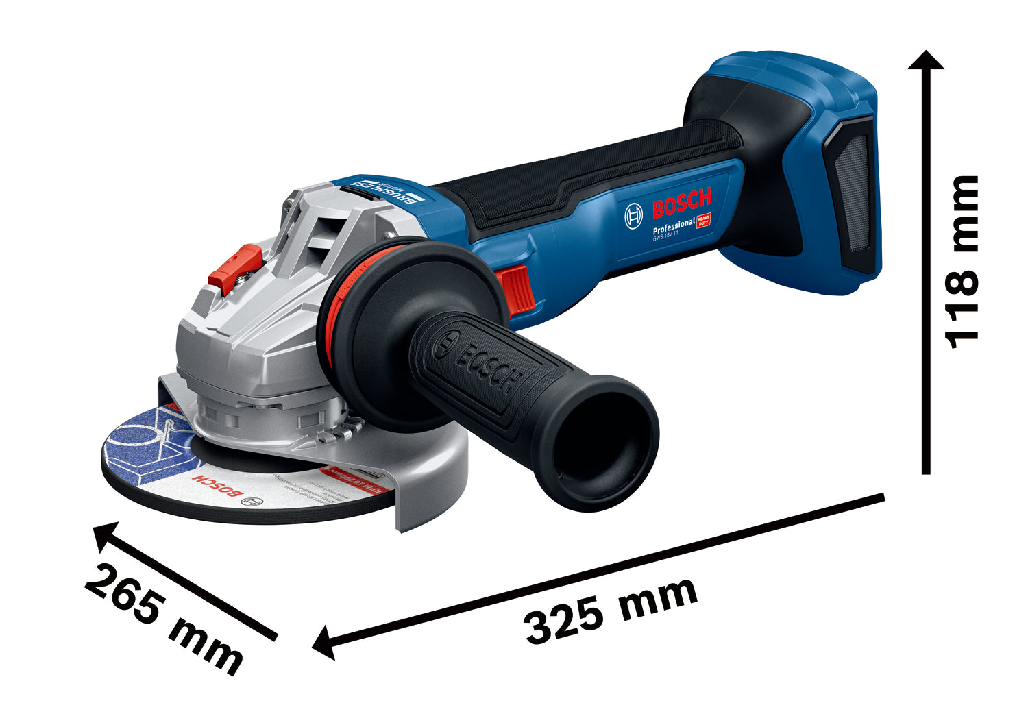Bosch Akku-Winkelschleifer GWS 18V-11 (Scheiben-Ø: 125 mm, Solo in L-BOXX 136)