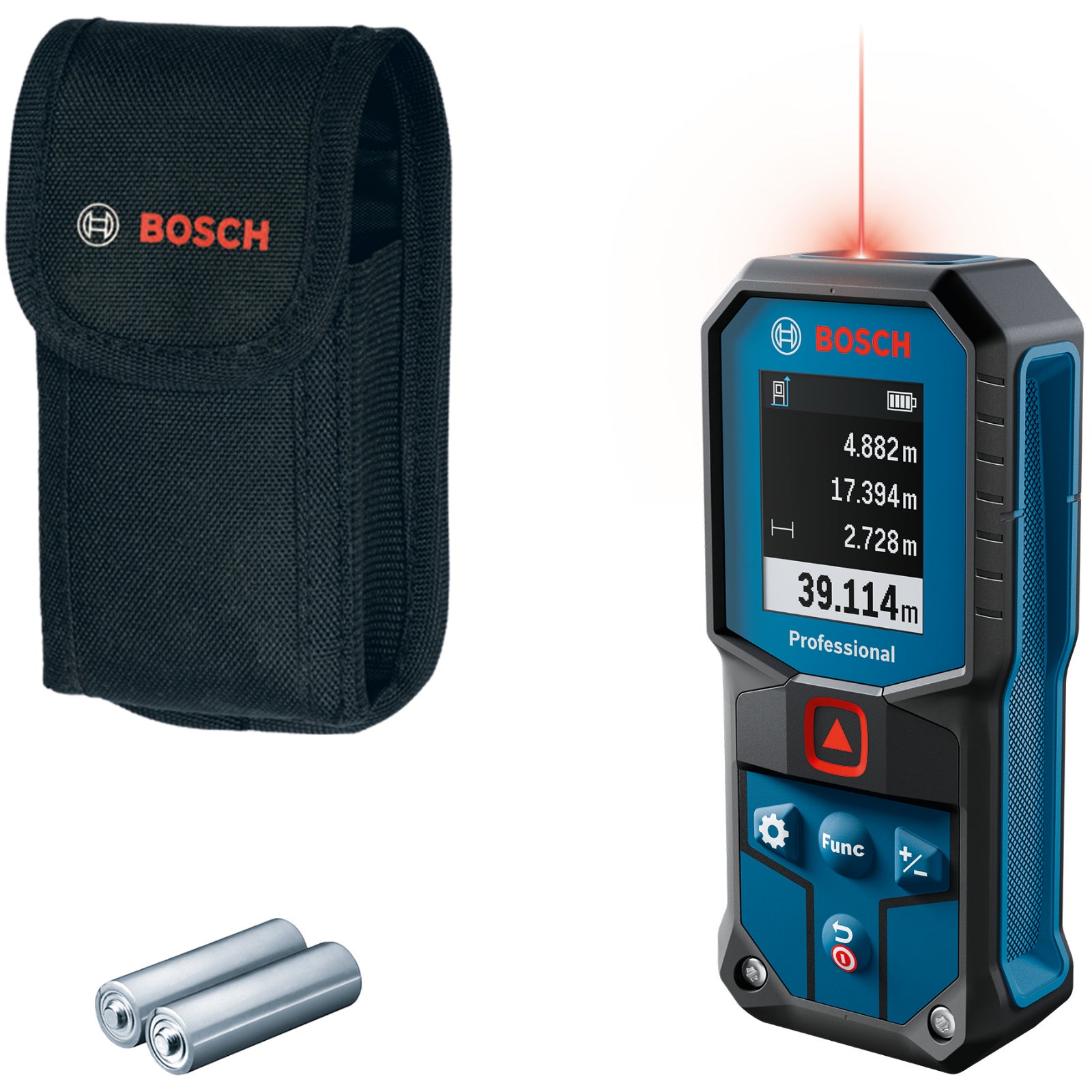Bosch Laser-Entfernungsmesser GLM 40-31 (Messbereich: 0,05 - 40 m, IP 65, 7 Messmodi, automatische Berechnungen, inkl. Batterien)