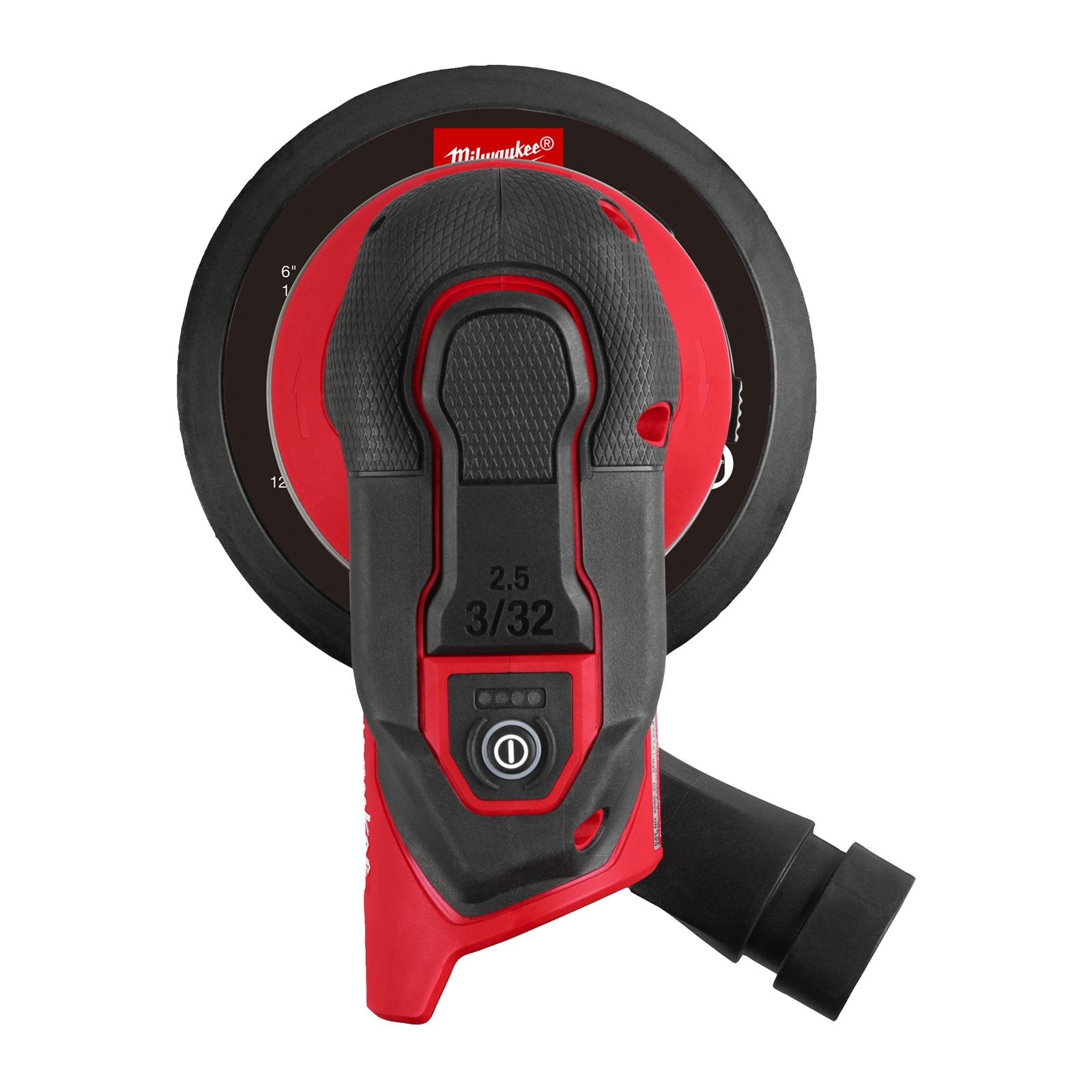 Milwaukee M12 FROS2.5-0 Akku-Exzenterschleifer (Schleifscheiben-Ø: 150 mm, Schwingkreis: 2,5 mm, ohne Akku, inkl. Saugadapter)
