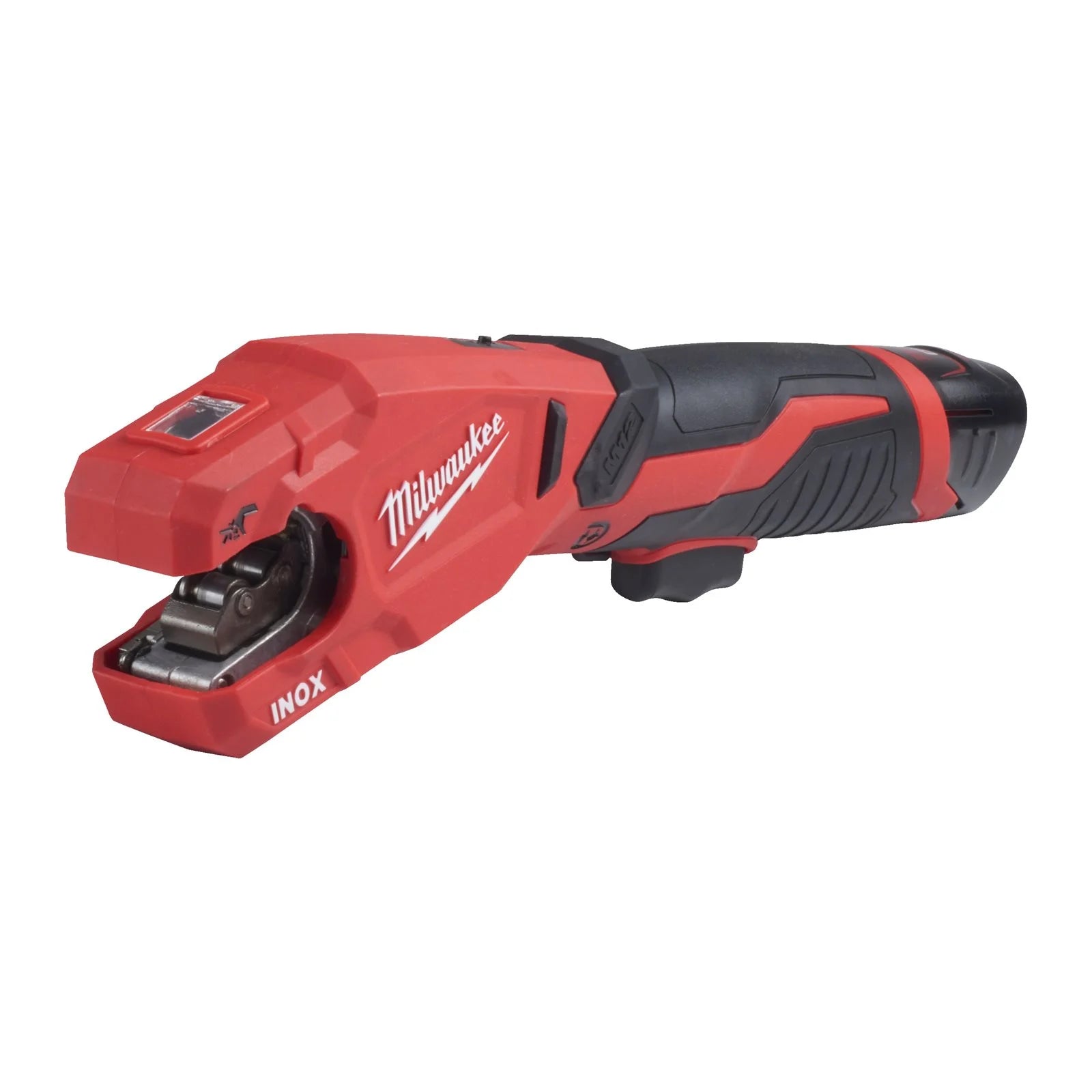 Milwaukee M12 PCSS-202C Akku-Rohrschneider (Schneidet Edelstahlrohre bis 28 mm, Raptor, inkl. 2x 2 Ah Akku, im Koffer)