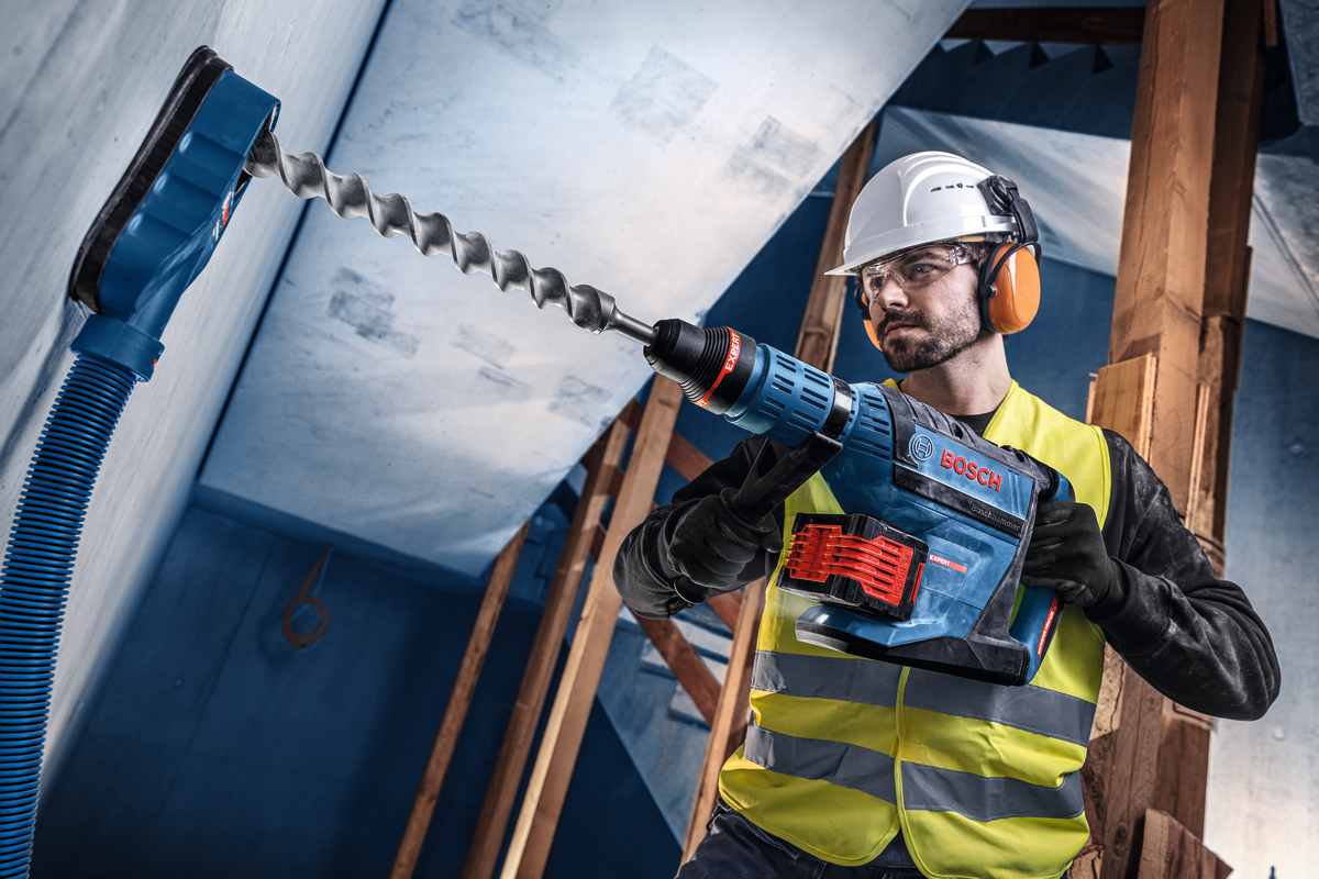 Bosch EXPERT Akku-Bohrhammer EXBH18V-45 (SDS max, Schlagenergie: 12,5 J, optimaler Bohr-Ø: 20-40 mm, ohne Akku in XL-BOXX)