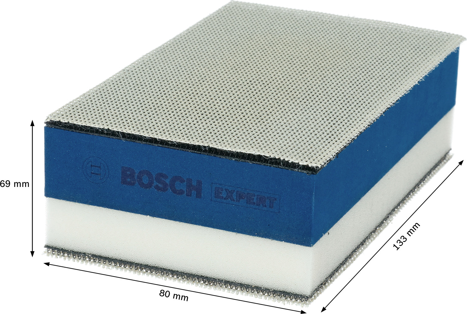 Bosch EXPERT M480 Dual Density Schleifblock 80 x 133 mm (inkl. 5 x Schleifnetz, 3-in-1 Schleifschwamm)