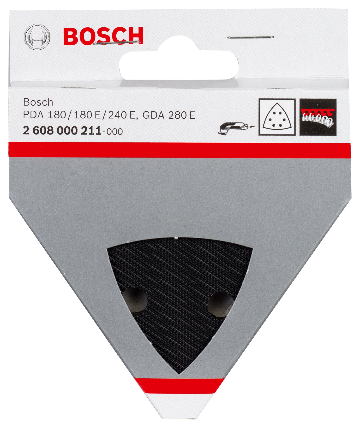 Bosch Schleifplatte für GDA 280 E, PDA 180, PDA 180 E, PDA 240 E (93 mm, Kletthaftung, Deltaschleifer)