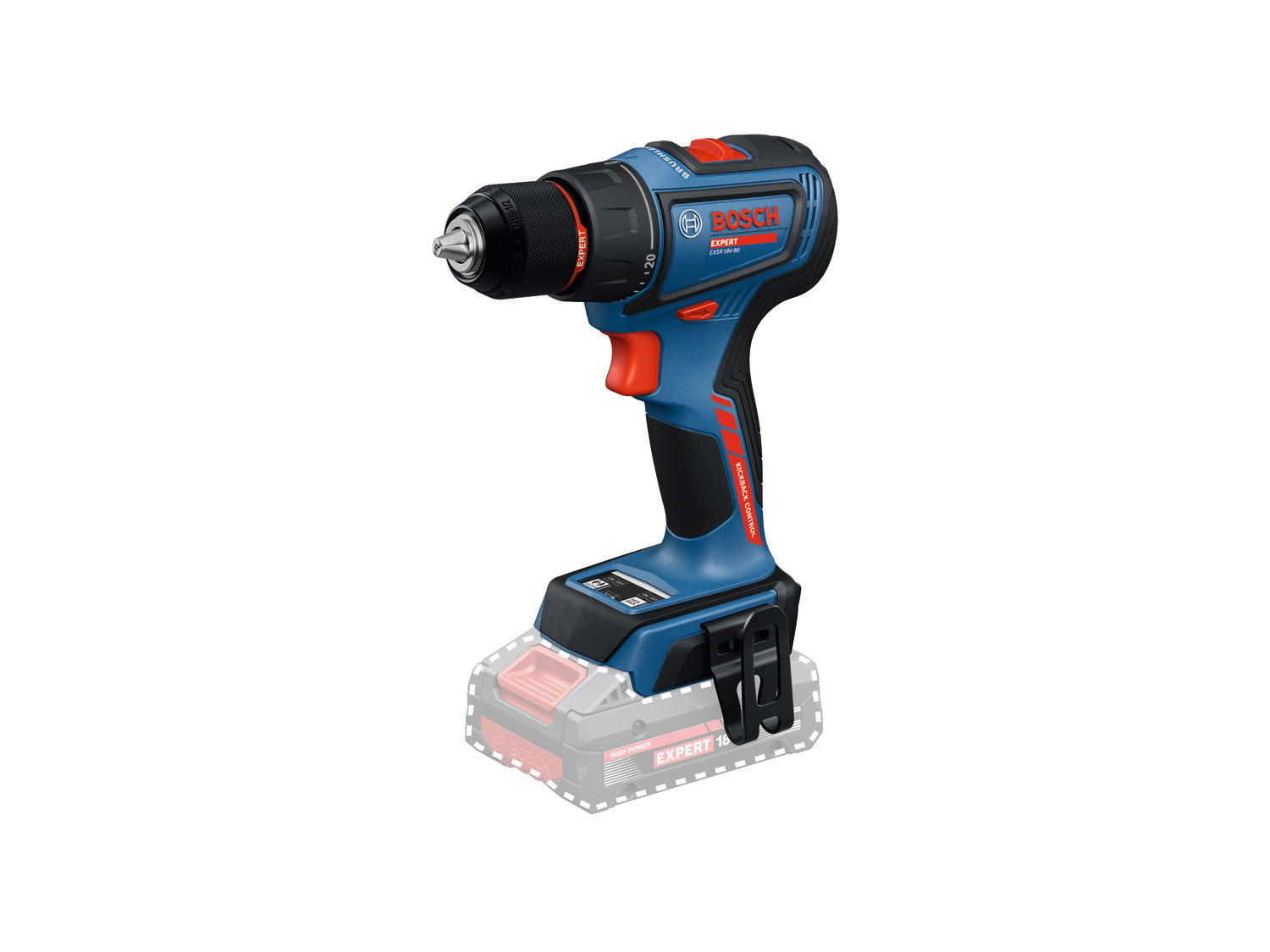 Bosch EXPERT Akku-Bohrschrauber EXSR18V-90 (Drehmoment: 36 / 65 Nm, 13 mm Bohrfutter, ohne Akku in L-BOXX 136)