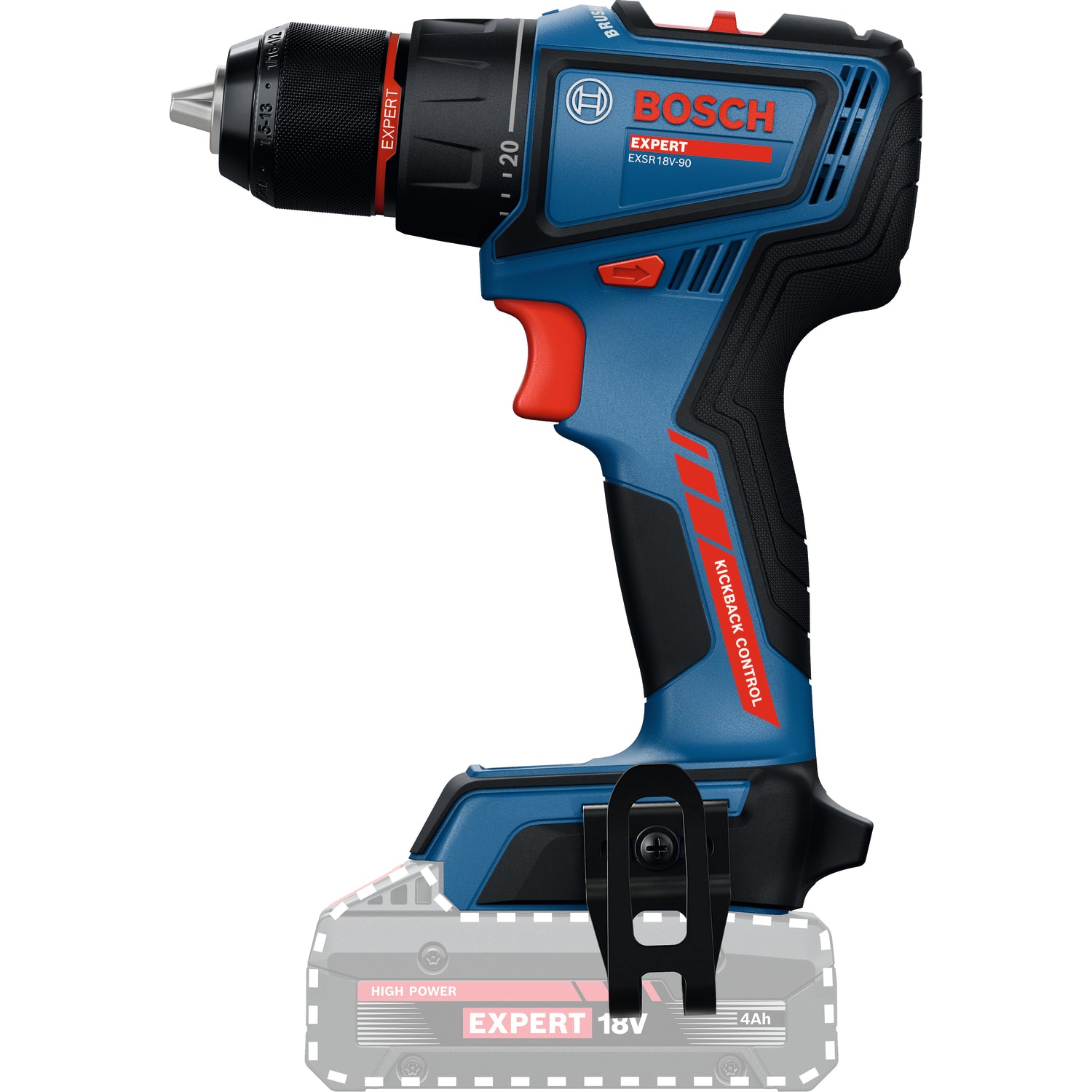 Bosch EXPERT Akku-Bohrschrauber EXSR18V-90 (Drehmoment: 36 / 65 Nm, 13 mm Bohrfutter, ohne Akku in L-BOXX 136)