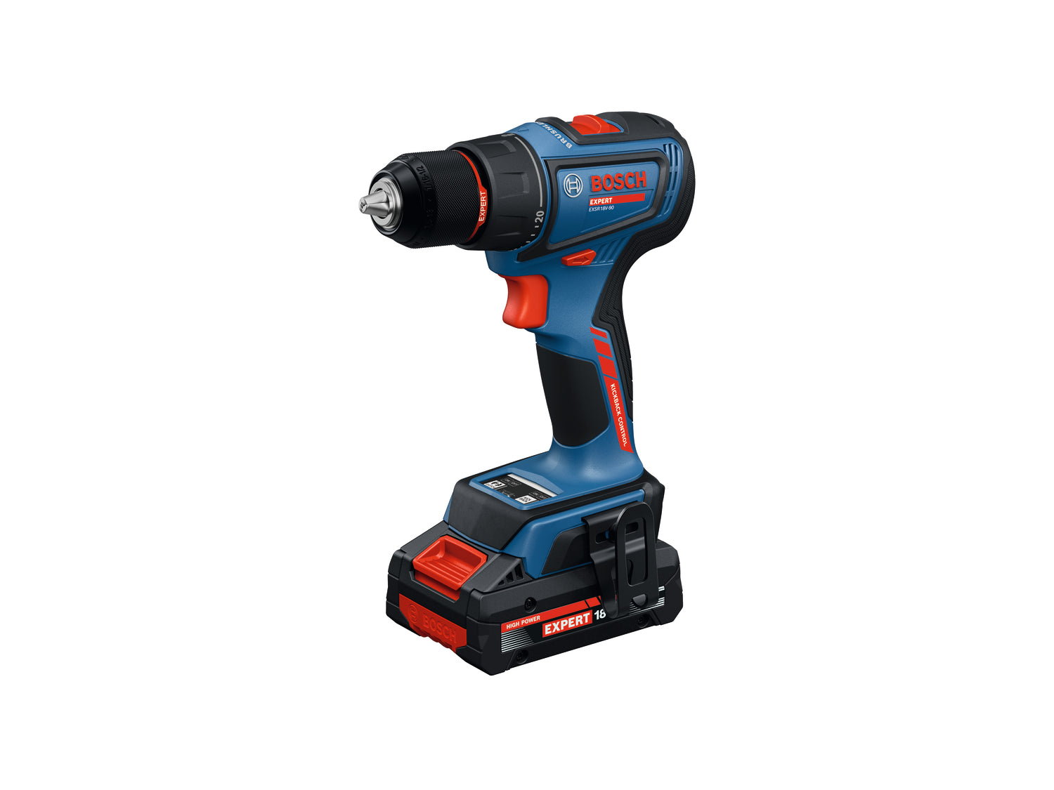 Bosch EXPERT Akku-Bohrschrauber EXSR18V-90 (Drehmoment: 36 / 65 Nm, 13 mm Bohrfutter, inkl. 2 x 4,0 Ah Akku in L-BOXX 136)