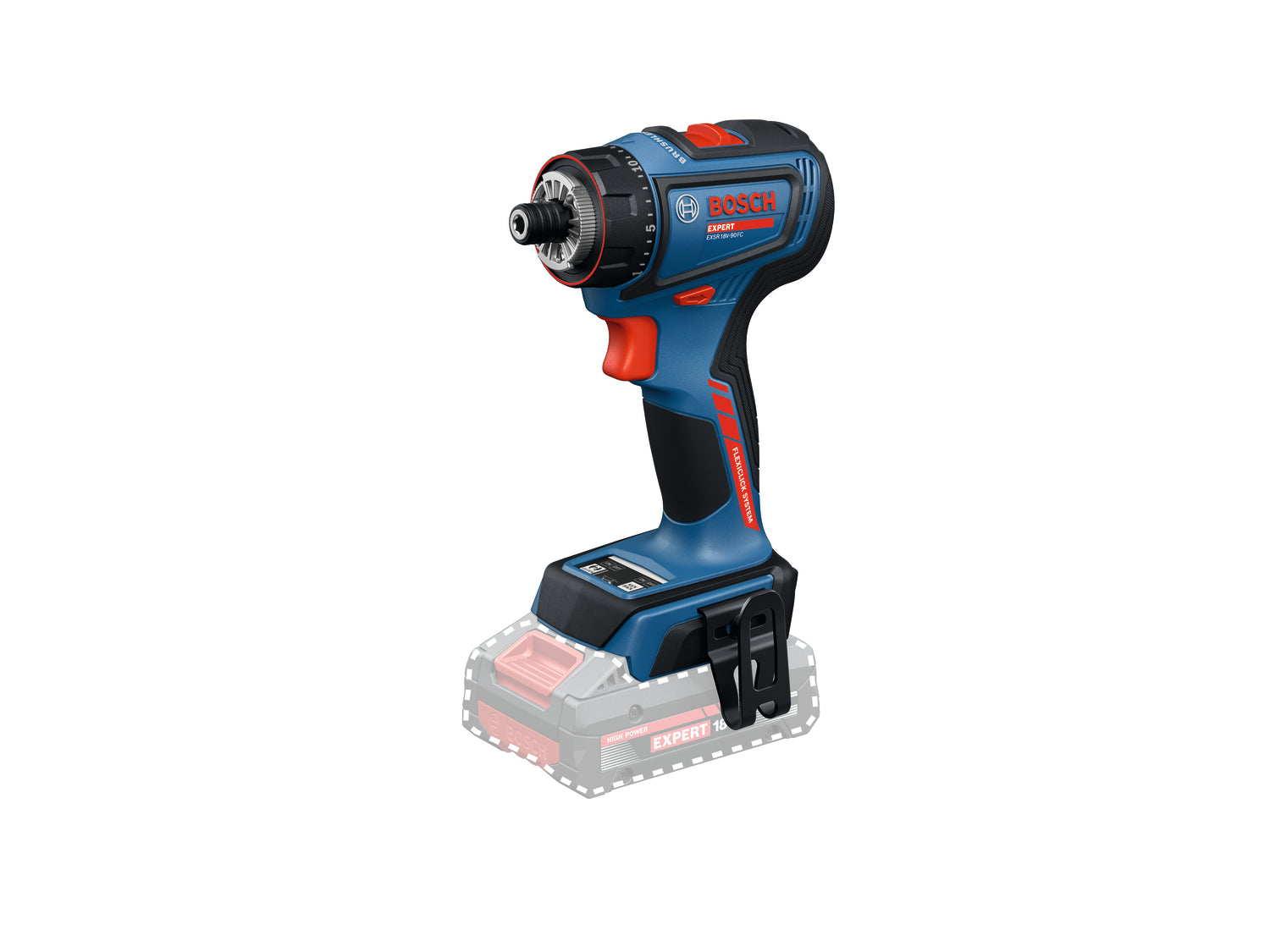 Bosch EXPERT Akku-Bohrschrauber EXSR18V-90FC (Drehmoment: 36/65 Nm, ohne FlexiClick Aufsatz, ohne Akku in L-BOXX 136)