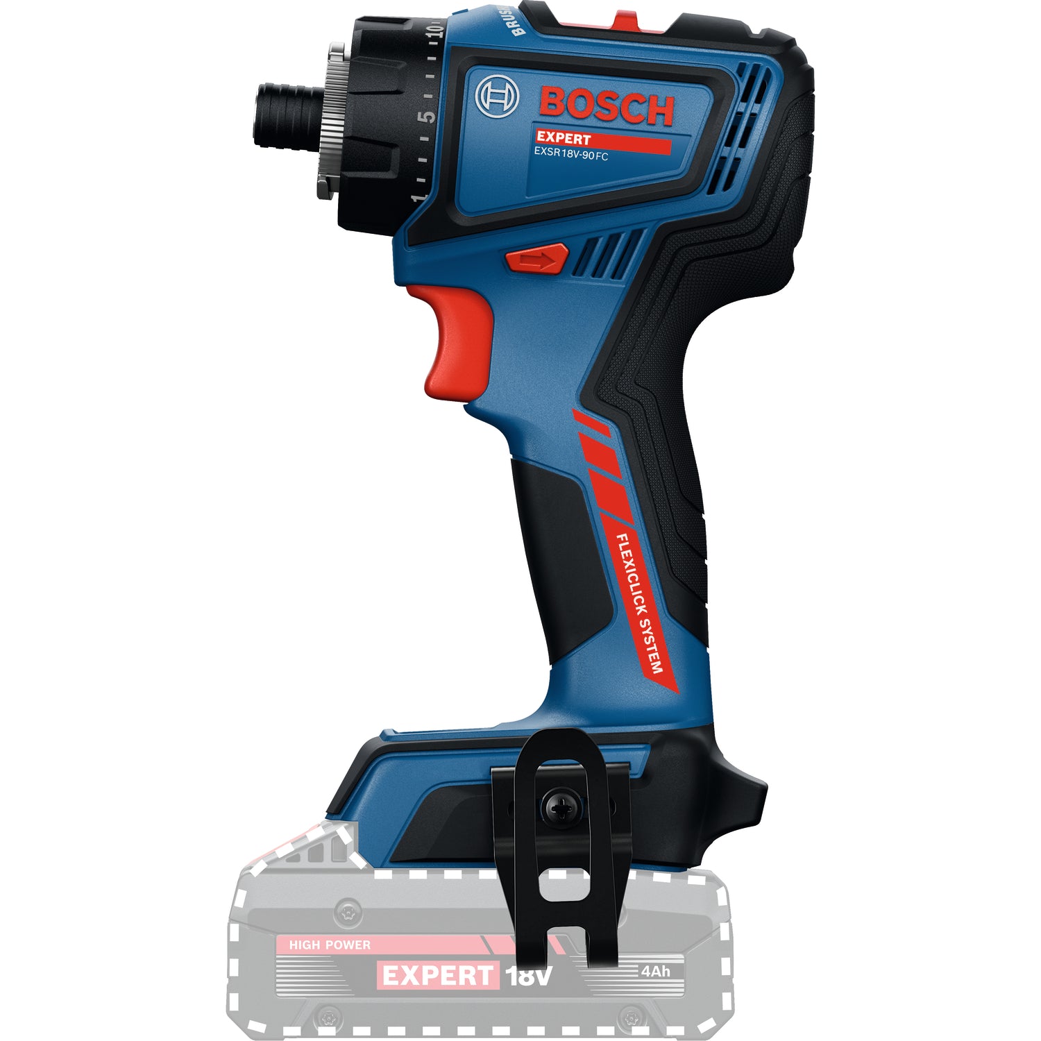 Bosch EXPERT Akku-Bohrschrauber EXSR18V-90FC (Drehmoment: 36/65 Nm, ohne FlexiClick Aufsatz, ohne Akku in L-BOXX 136)