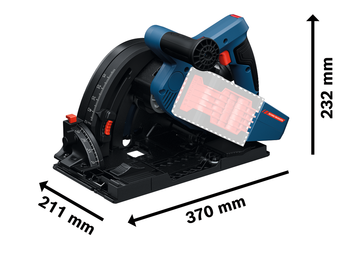 Bosch EXPERT Akku-Tauchsäge EXKT18V-52G (Sägeblatt-Ø: 140 mm, Schnitttiefe Holz: 52 mm, Wandabstand nur 10 mm, ohne Akku in L-BOXX 238)