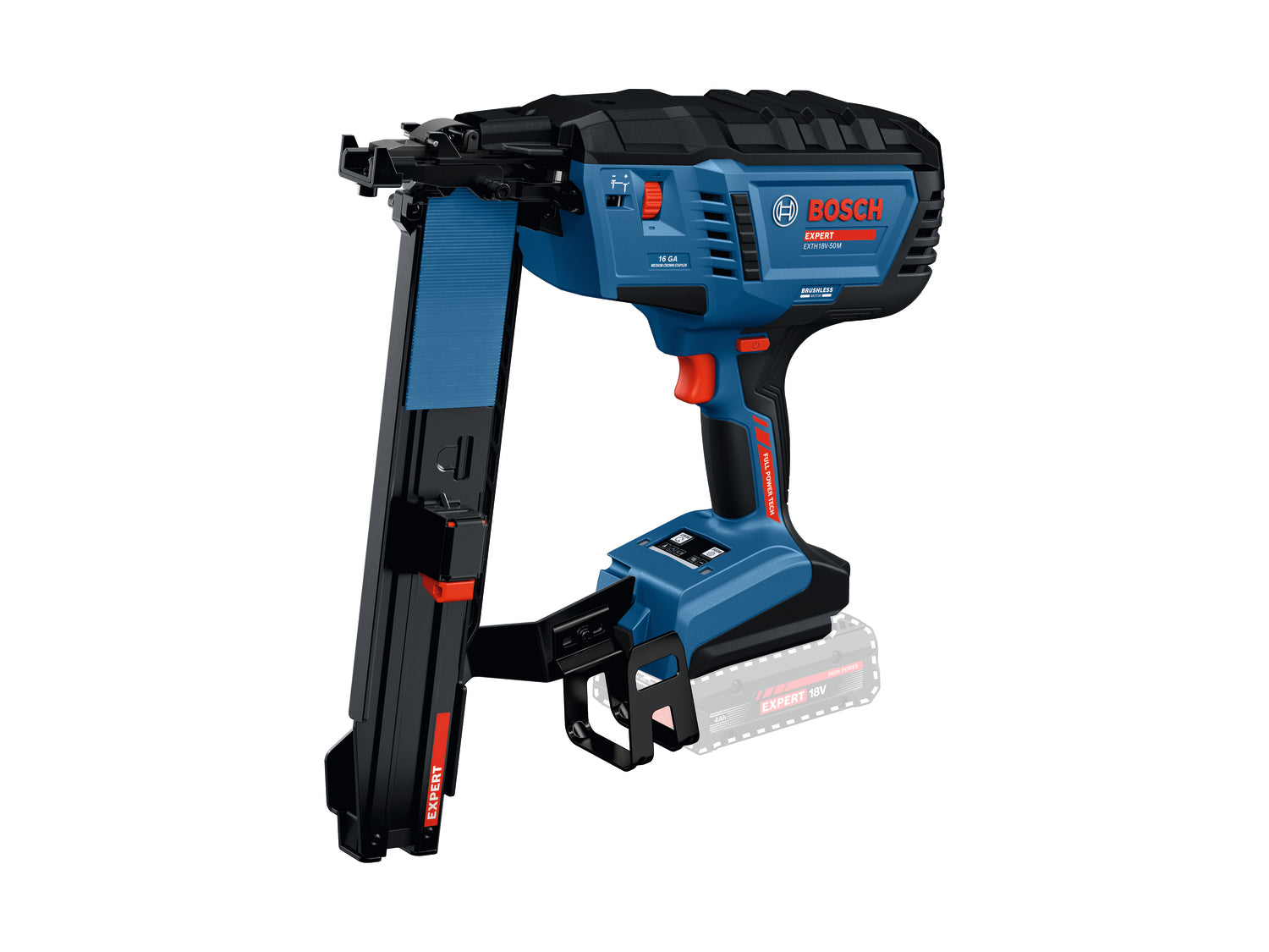 Bosch EXPERT Akku-Holzklammerer EXTH18V-50M (Klammerlänge: 25-50 mm, Klammerbreite: 10,8/11,3 mm, Gasloser Betrieb, ohne Akku in XL-BOXX)