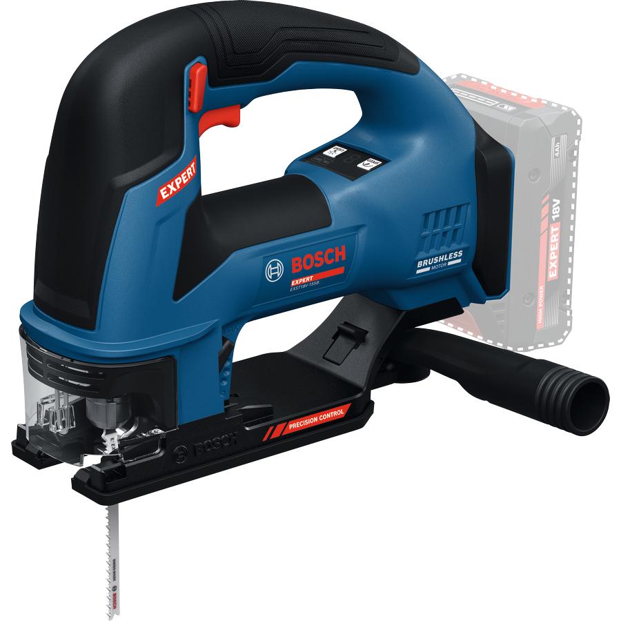 Bosch EXPERT Akku-Stichsäge EXST18V-155B (Schnitttiefe: Holz 155 mm, Stahl 10 mm, Aufnahme: T-Schaft, ohne Akku in L-BOXX 136)