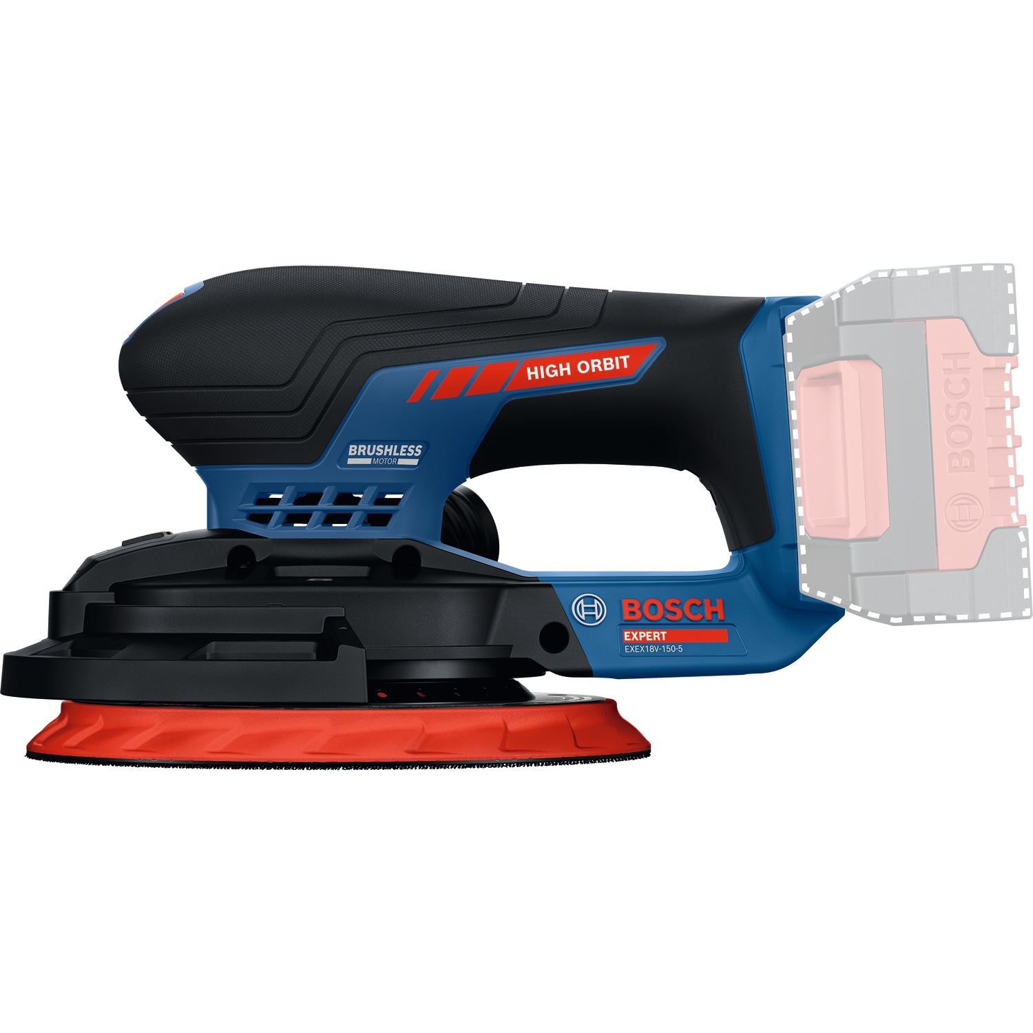Bosch EXPERT Akku-Exzenterschleifer EXEX18V-150-5 (Schleifteller-Ø: 150 mm, Schwingkreis-Ø: 5,0 mm, Drehzahl: 5000-10000 U/min, ohne Akkus im Karton)