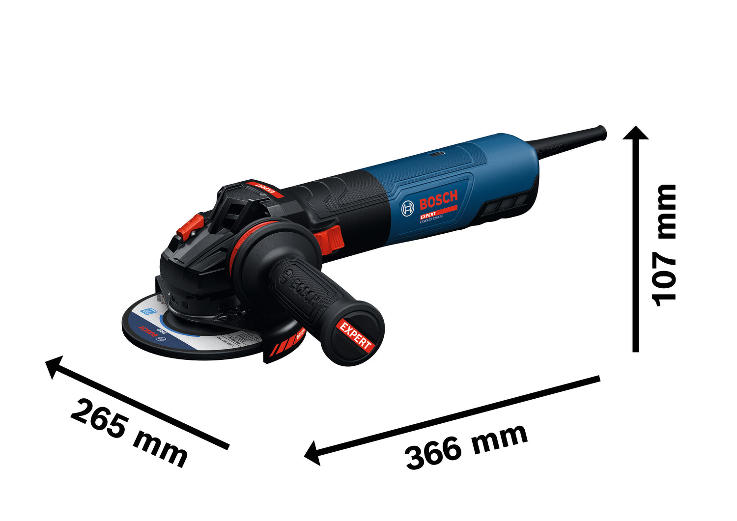 Bosch EXPERT Winkelschleifer EXWS20-125TSB (Scheiben-Ø: 125 mm, 2000 W, Drehzahl: 2400-9700 U/min)