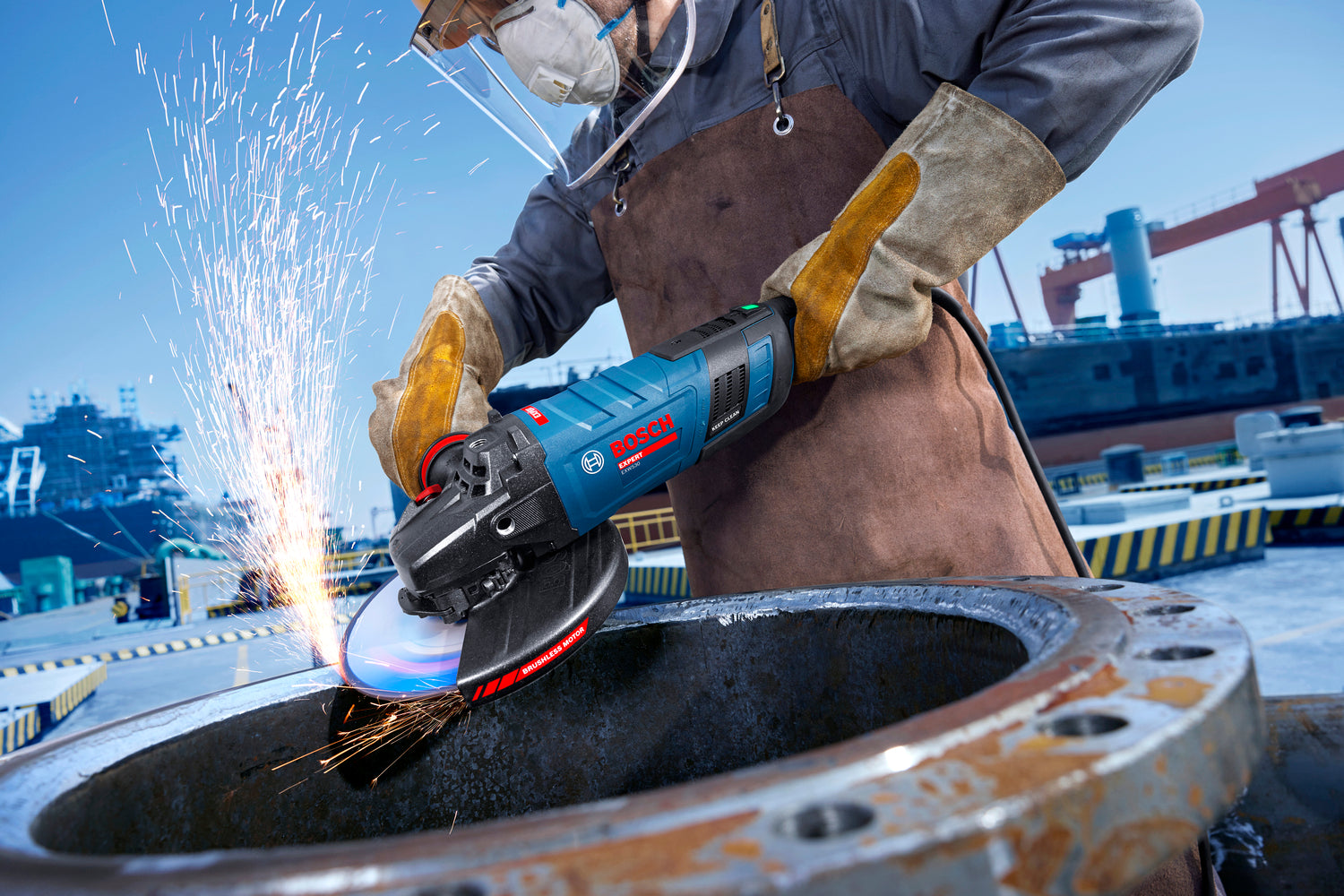 Bosch EXPERT Winkelschleifer EXWS30-230PB (Scheiben-Ø: 230 mm, PROtection-Schalter, 2800 W, Drehzahl: 6500 U/min)