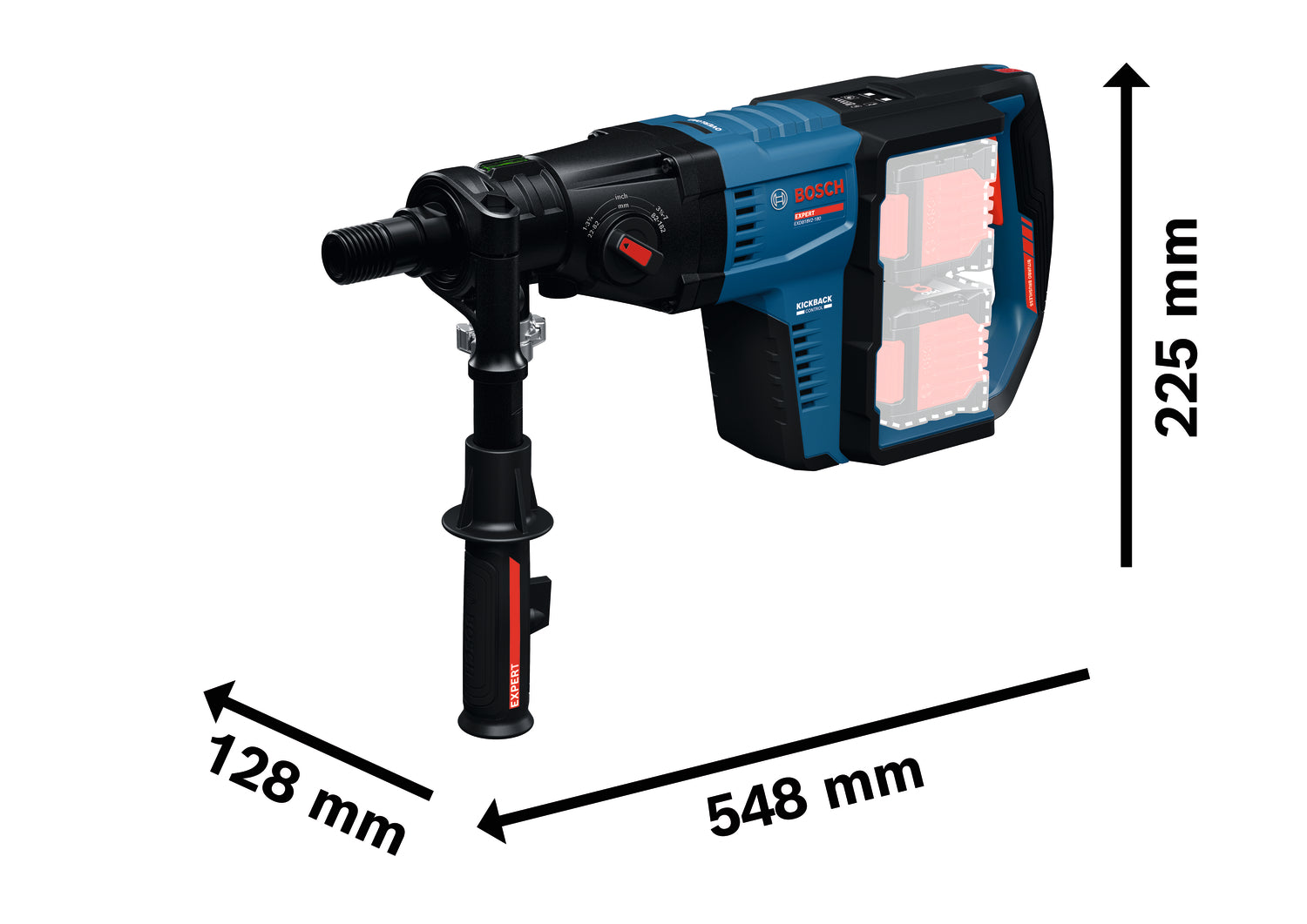 Bosch EXPERT Akku-Diamantbohrmaschine EXDB18V2-180 (Bohr-Ø max.: 182 mm, Trocken- & Nassbohren, Werkzeugaufnahme G 1/2" & 1 1/4" UNC, ohne Akku in XL-BOXX 232)
