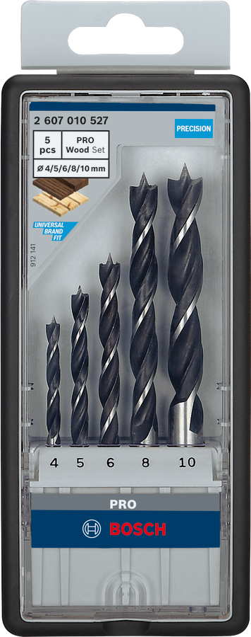 Bosch PRO Wood Holzspiralbohrer Set 5 tlg.